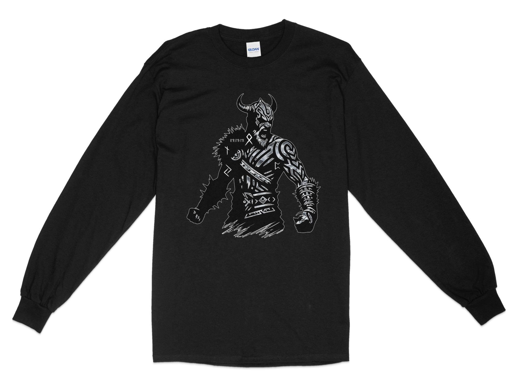 Viking Berserker - Coloured Gildan Long Sleeve Norse Talisman Men Women Unisex Valhalla Tee