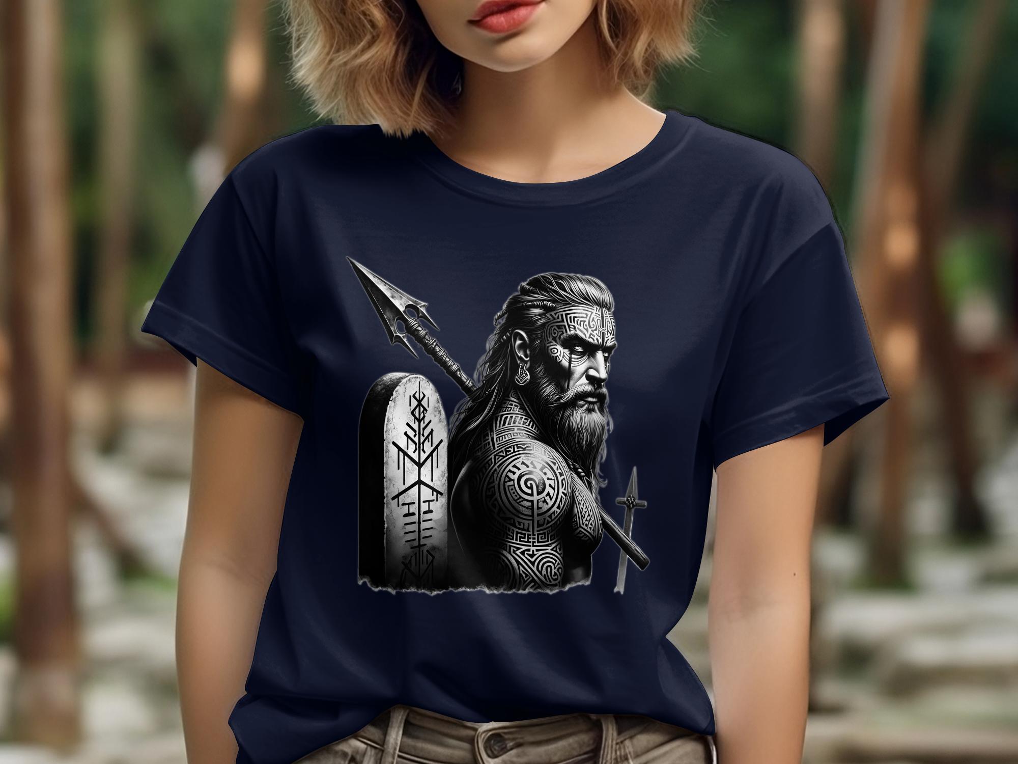 Viking Heroism - Coloured Gildan T Shirt Realistic Norse Talisman Men Women Unisex Valhalla Tee Graphic Design