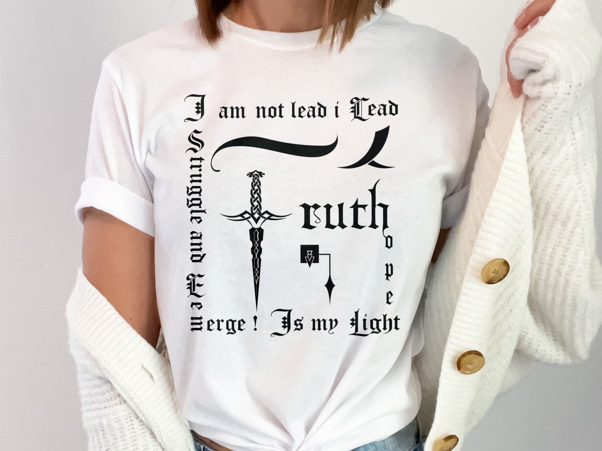 Truth Empowerment - White Gildan T Shirt Inspirational Talisman Men Women Unisex Tee Graphic Design