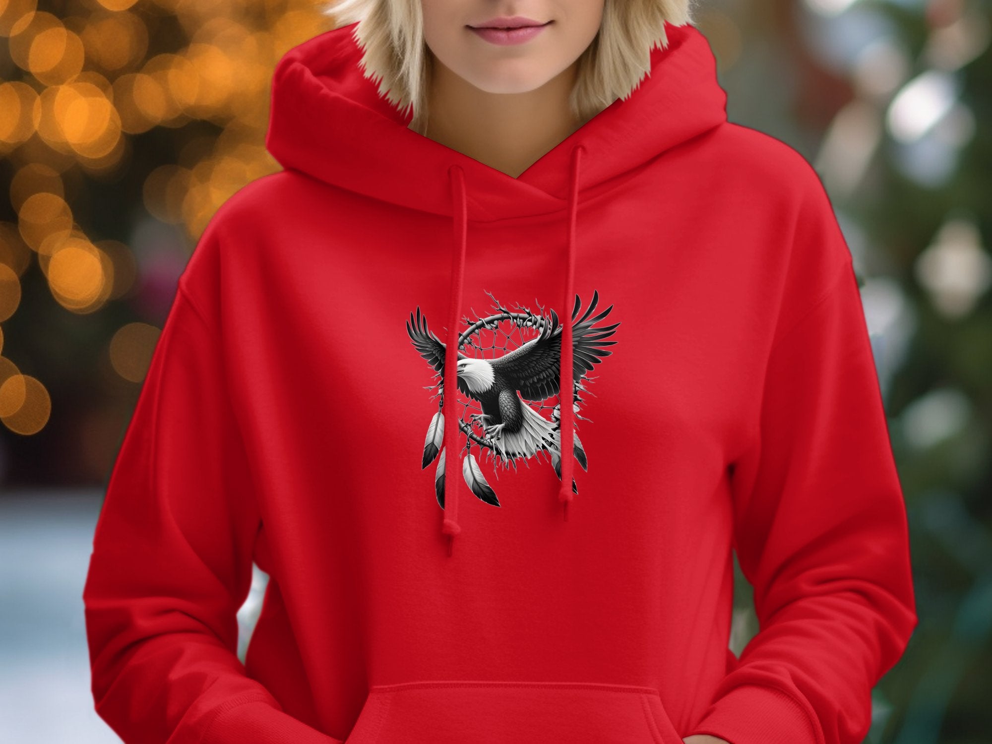 Dreamcatcher Eagle - Coloured Gildan Hoodie Realistic Native American Talisman Unisex Mythology Tee Graphic Design