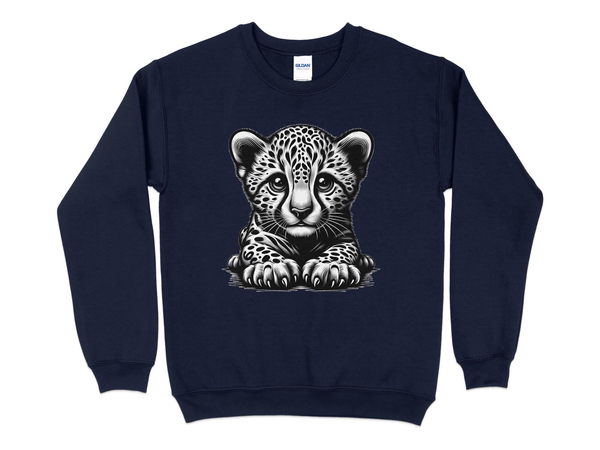 Cheetah World - Coloured Gildan Sweatshirt Realistic Animal Talisman Unisex Cute Tee Graphic Design