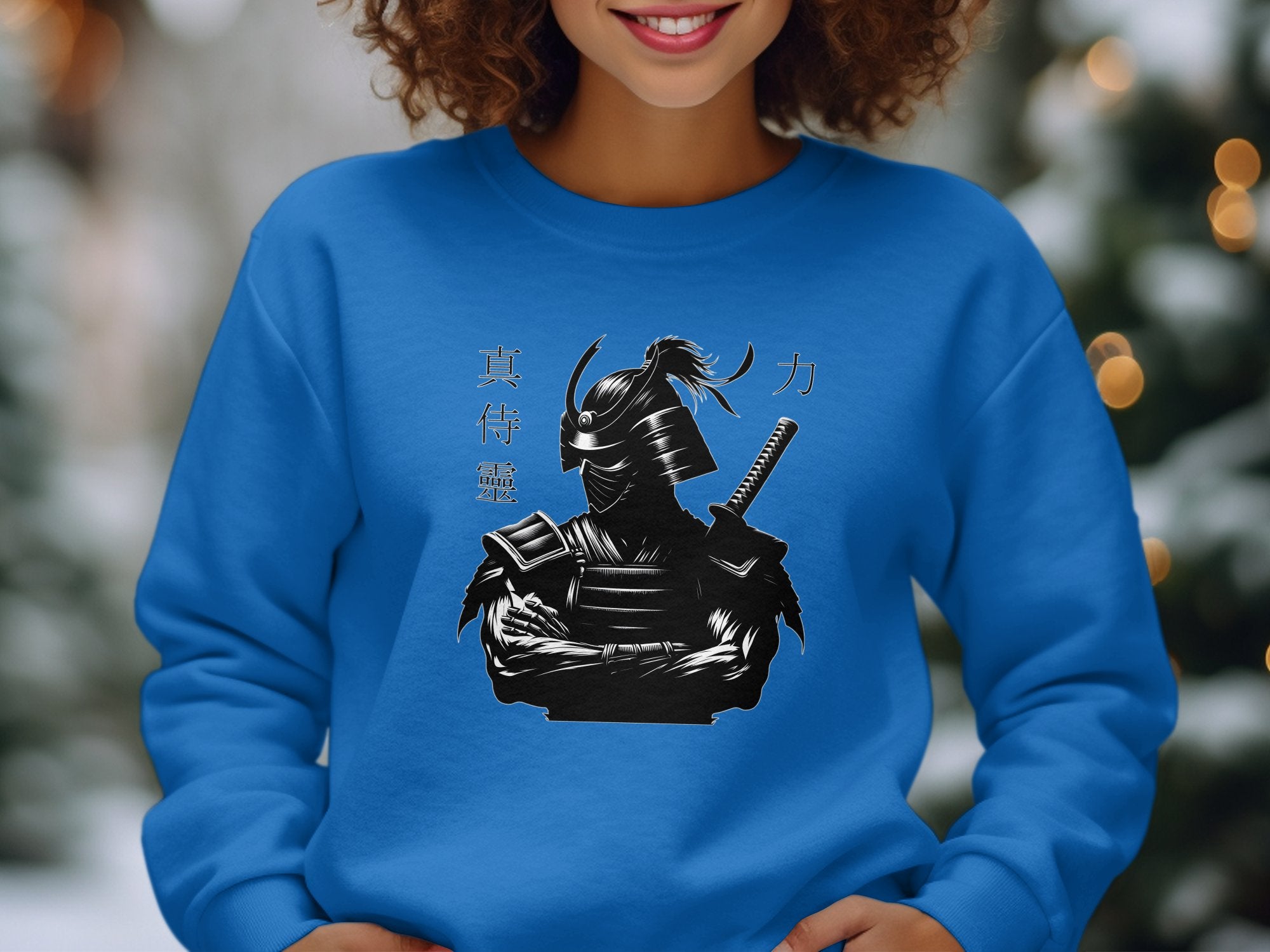 Samurai Ninja - Coloured Gildan Sweatshirt Japanese Talisman Unisex Cultural Symbolic Graphic Design