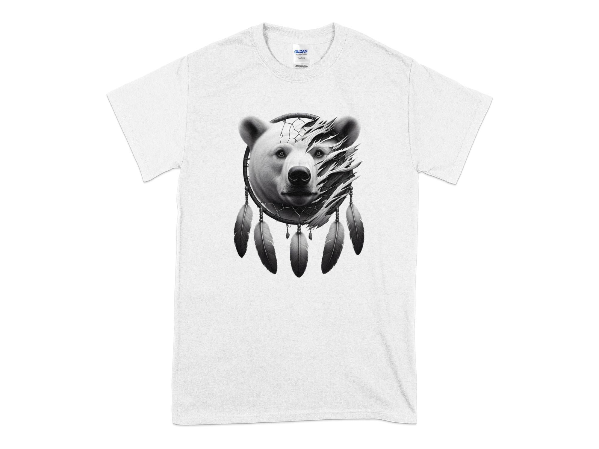 Dreamcatcher Bear - Coloured Gildan T-Shirt Realistic Native American Talisman Unisex Mythology Tee Graphic Design