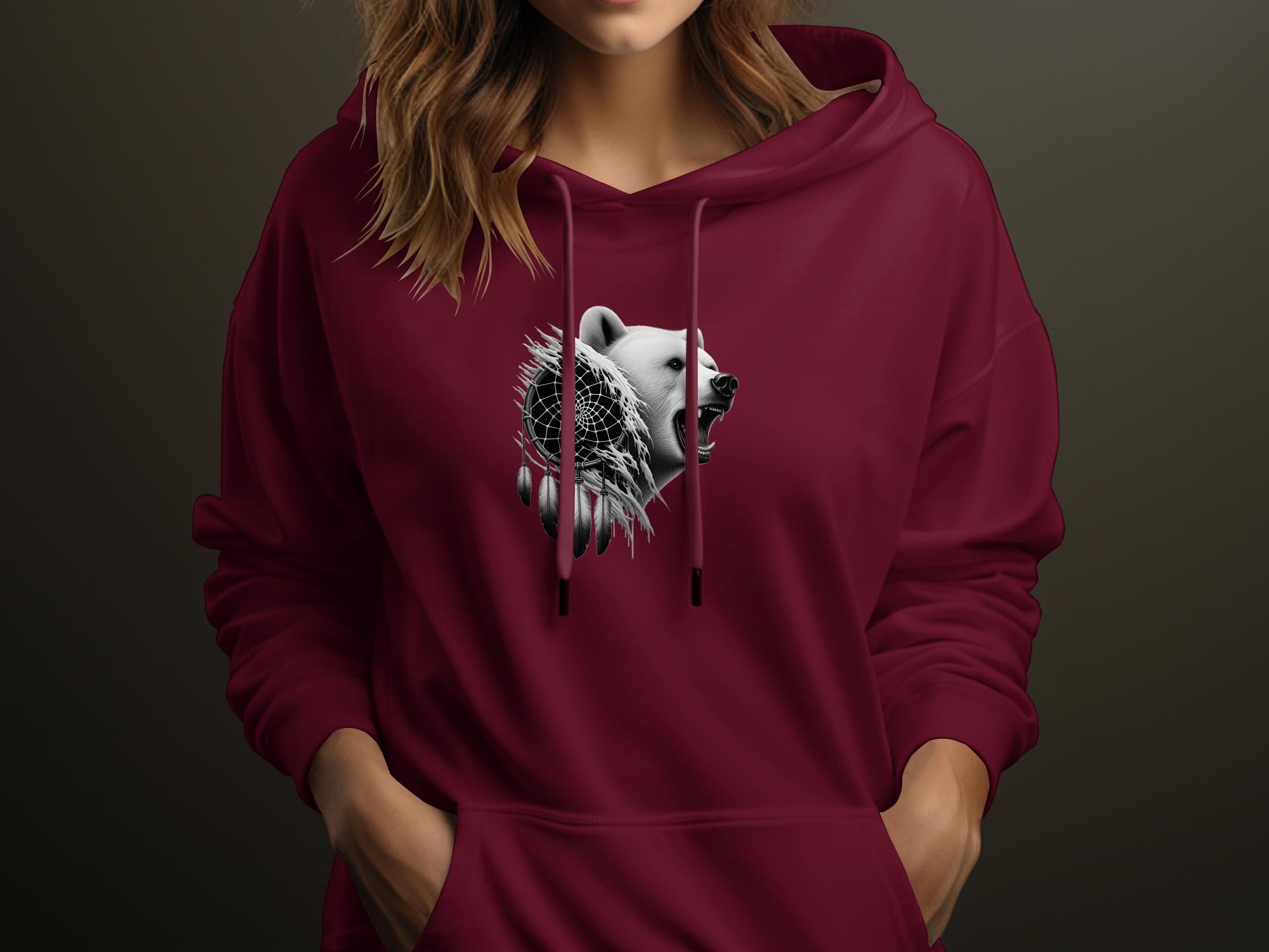 Dreamcatcher Bear - Coloured Gildan Hoodie Realistic Native American Talisman Unisex Mythology Tee Graphic Design