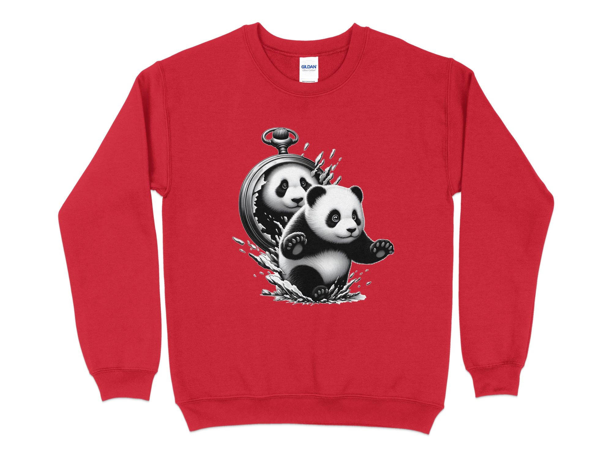 Panda - Coloured Gildan Sweatshirt Realistic Animal Talisman Unisex Cute Tee Graphic Design