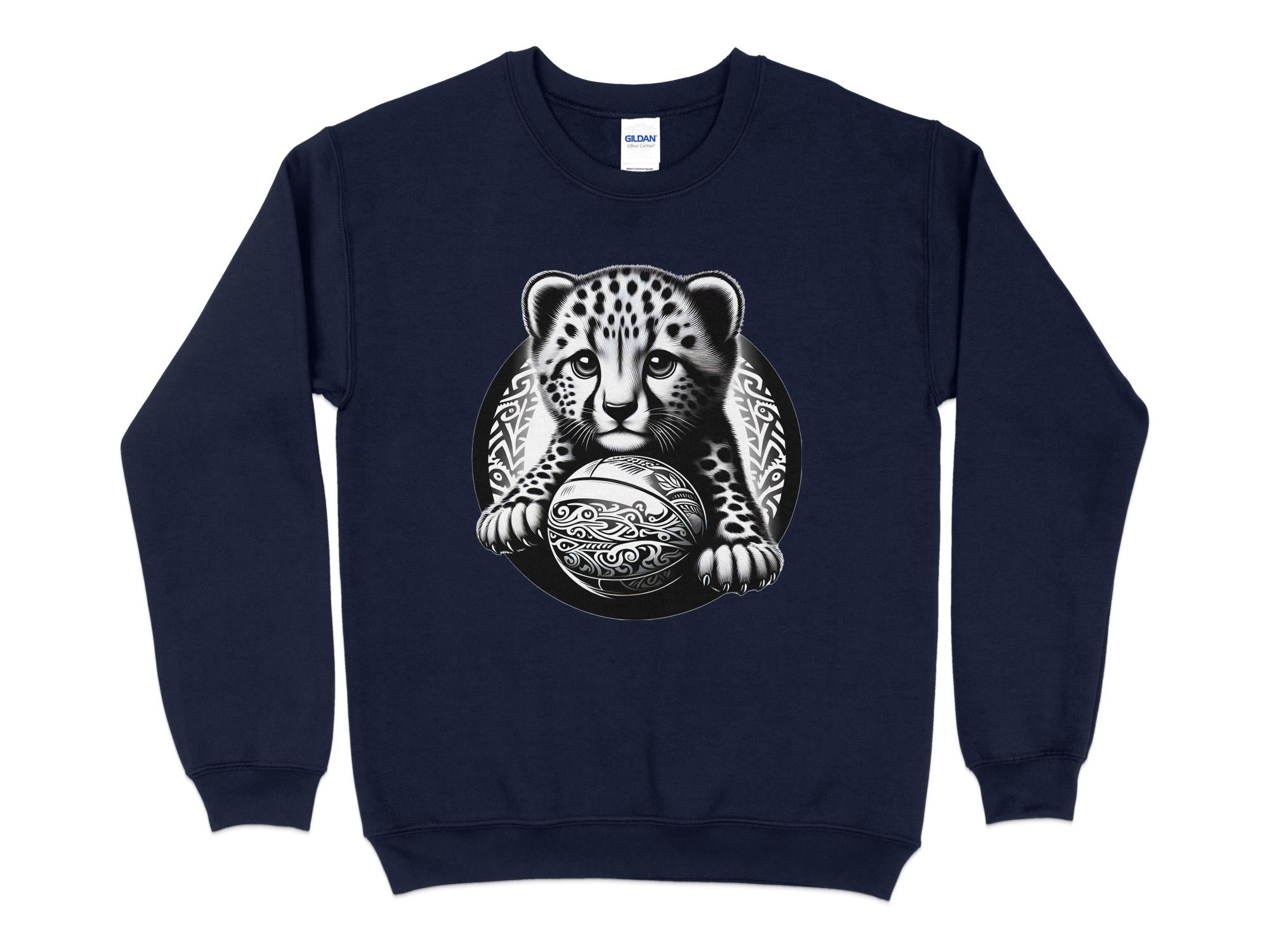 Cheetah World - Coloured Gildan Sweatshirt Realistic Animal Talisman Unisex Cute Tee Graphic Design