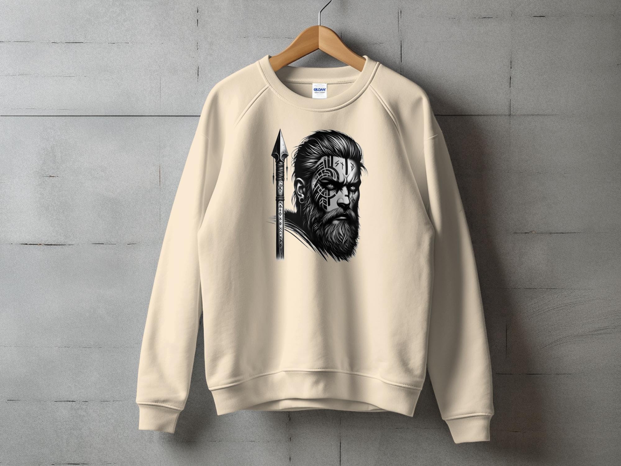 Viking Protector - Coloured Gildan Sweatshirt Realistic Norse Talisman Men Women Unisex Valhalla Tee Graphic Design