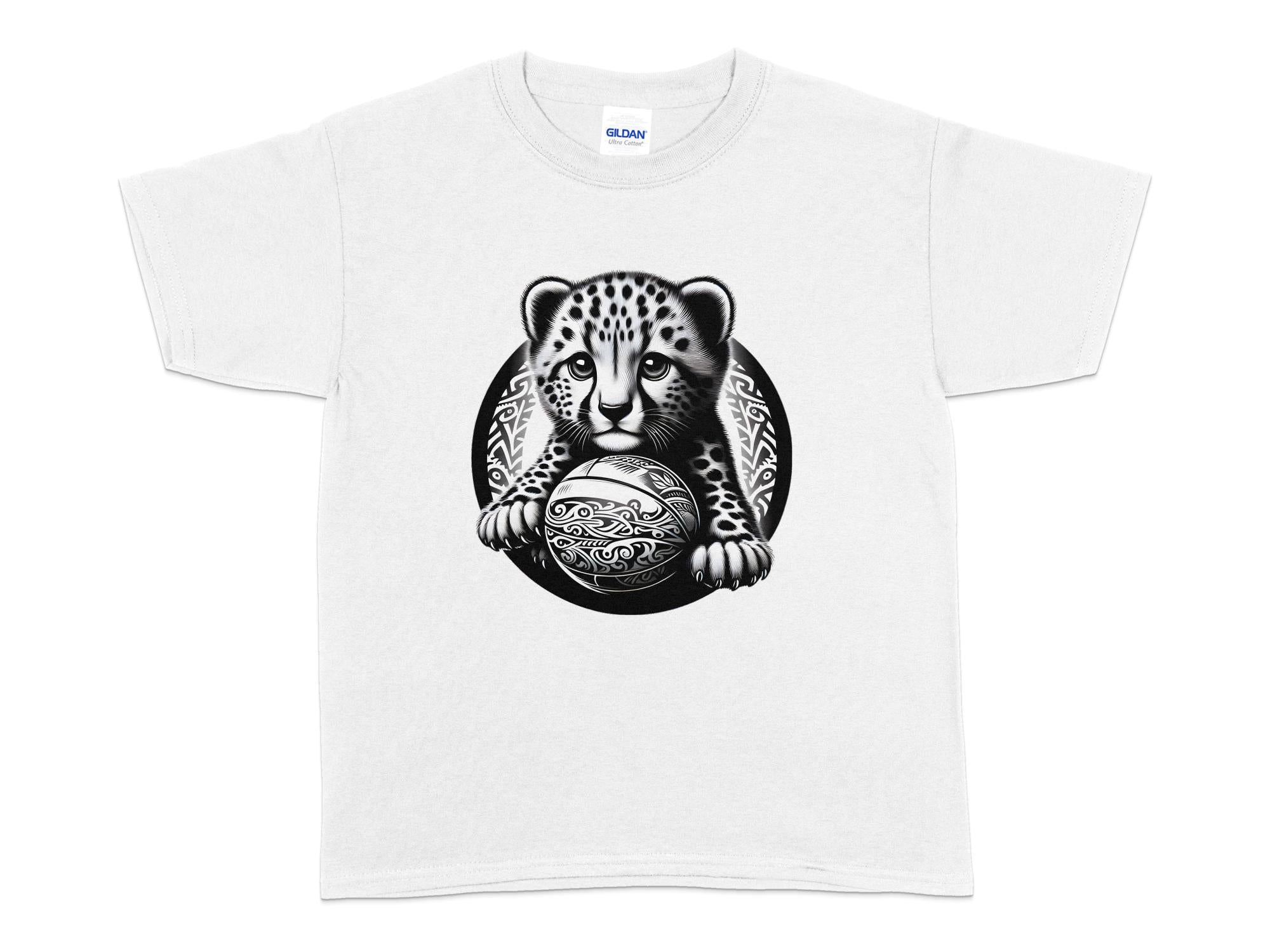 Cheetah World - Coloured Gildan Kids T-Shirt Realistic Animal Talisman Unisex Cute Tee Graphic Design