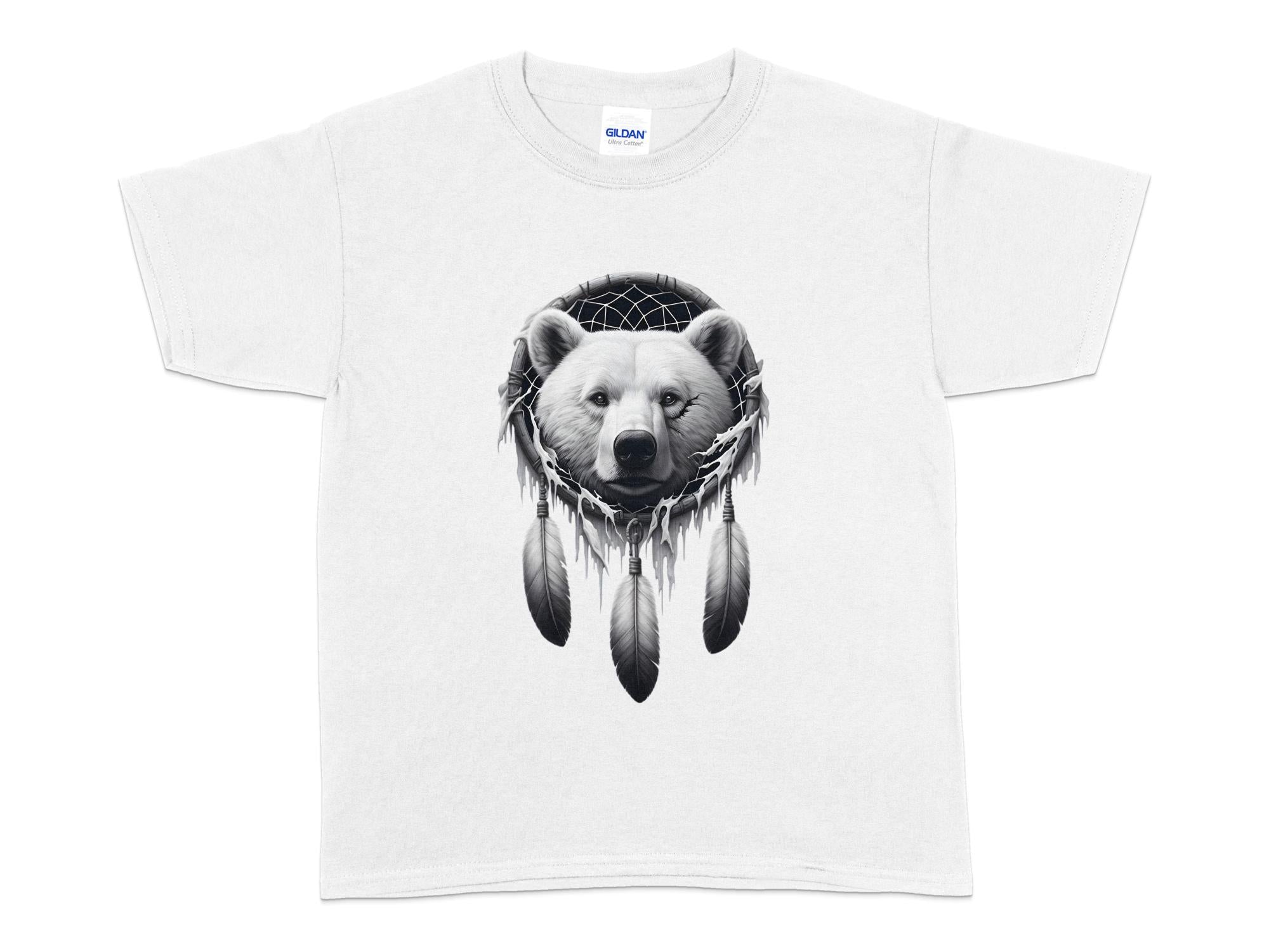 Dreamcatcher Bear - Coloured Gildan Kids T Shirt Realistic Native American Talisman Unisex Mythology Tee Graphic Design