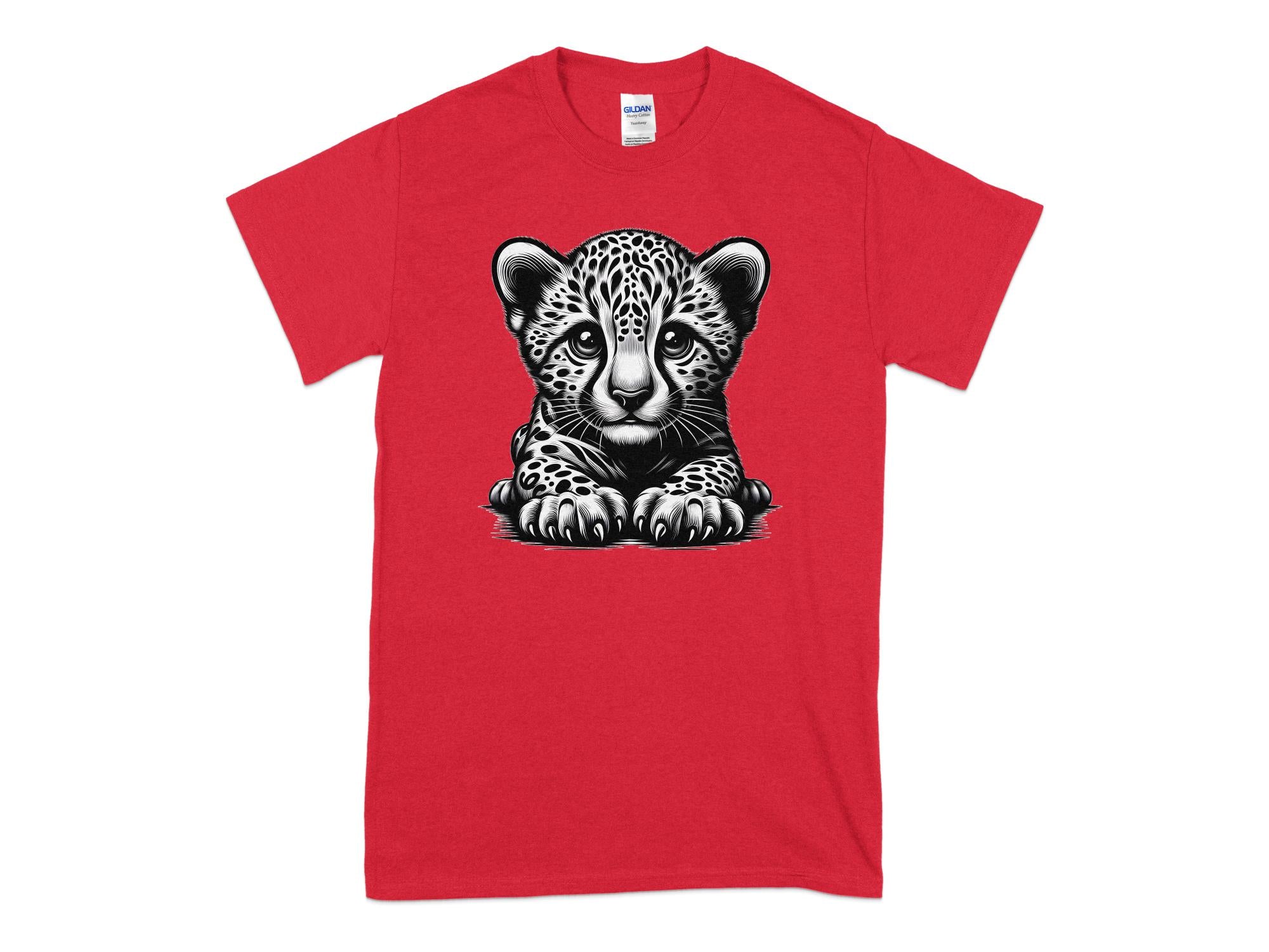 Cheetah World - Coloured Gildan T-Shirt Realistic Animal Talisman Unisex Cute Tee Graphic Design