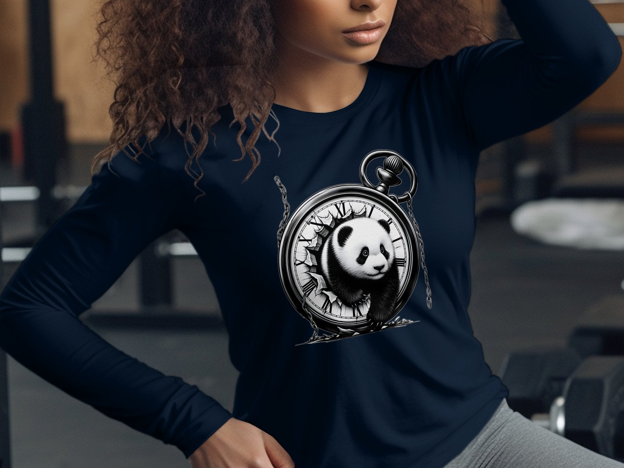 Panda - Coloured Gildan Long Sleeve Realistic Animal Talisman Unisex Cute Tee Graphic Design