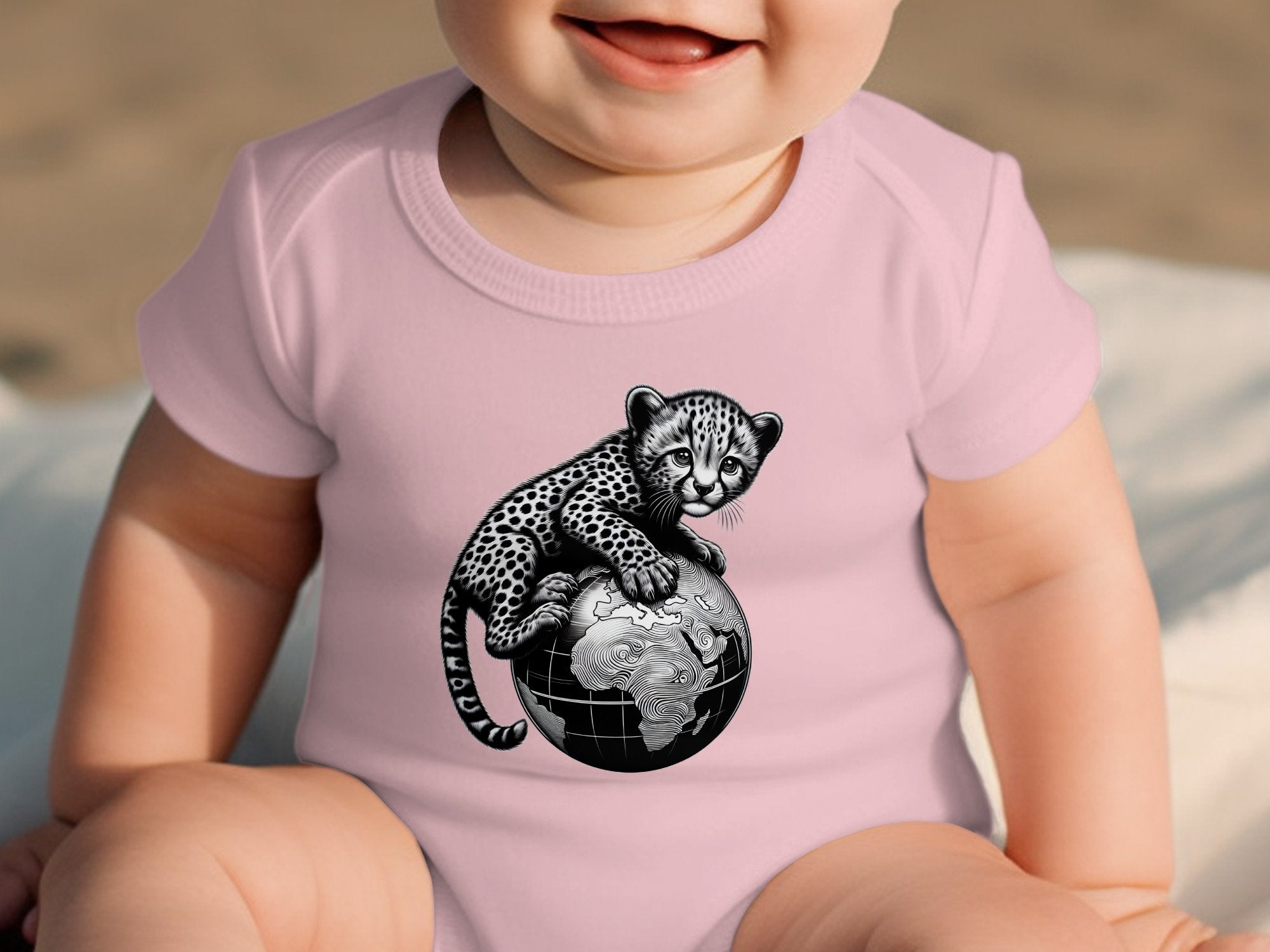 Cheetah World - Coloured Toddler Bodysuit Realistic Animal Talisman Unisex Cute Tee Graphic Design