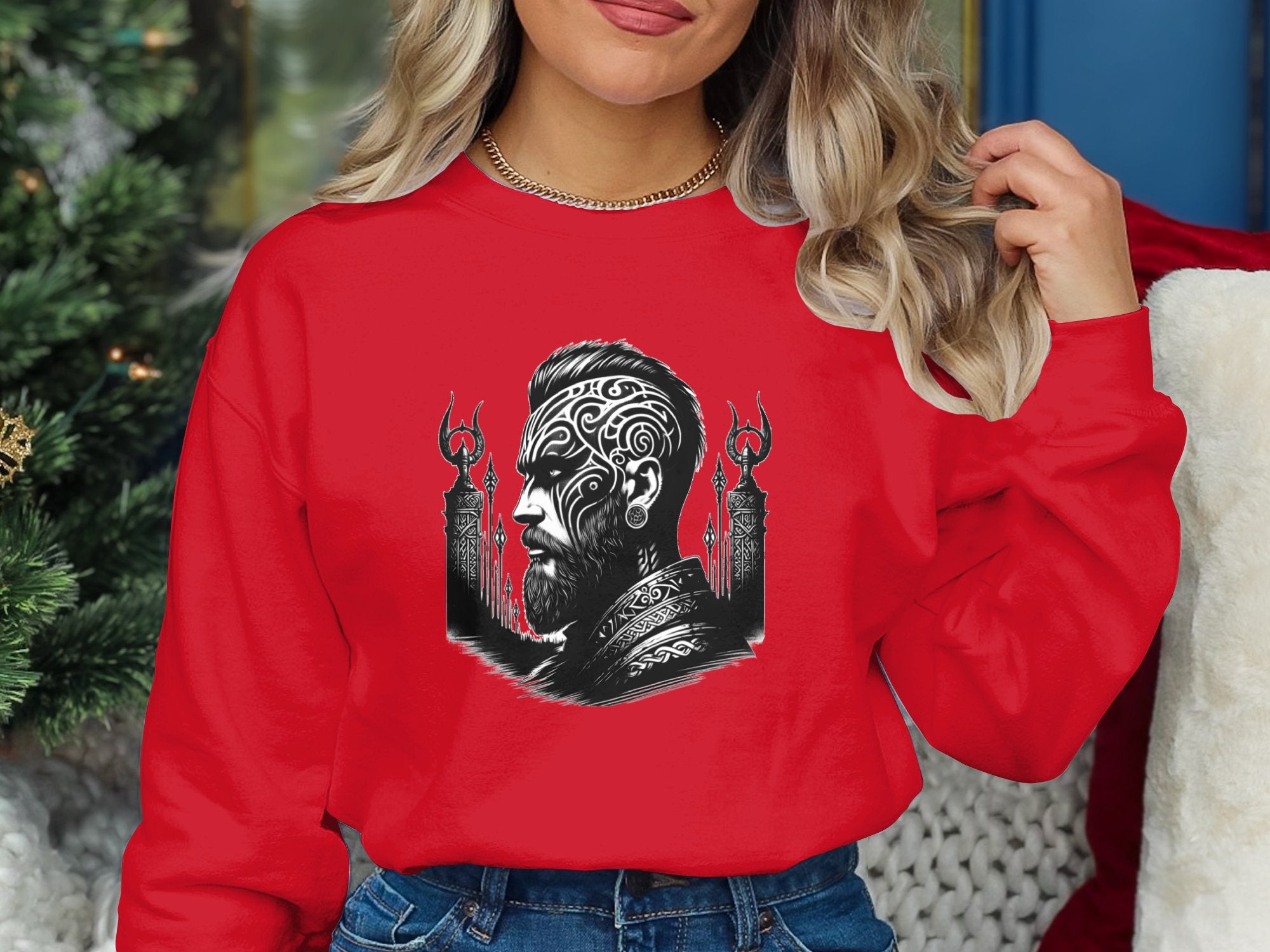 Viking Spirit - Coloured Gildan Sweatshirt Realistic Norse Talisman Men Women Unisex Valhalla Tee Graphic Design