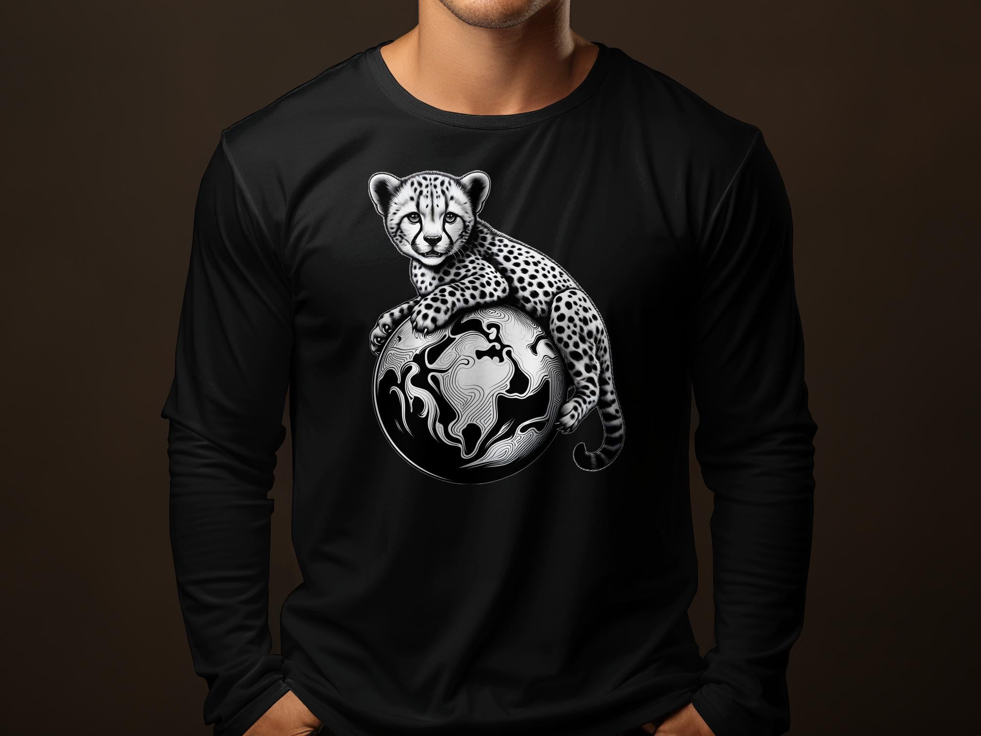 Cheetah World - Coloured Gildan Long Sleeve Realistic Animal Talisman Unisex Cute Tee Graphic Design