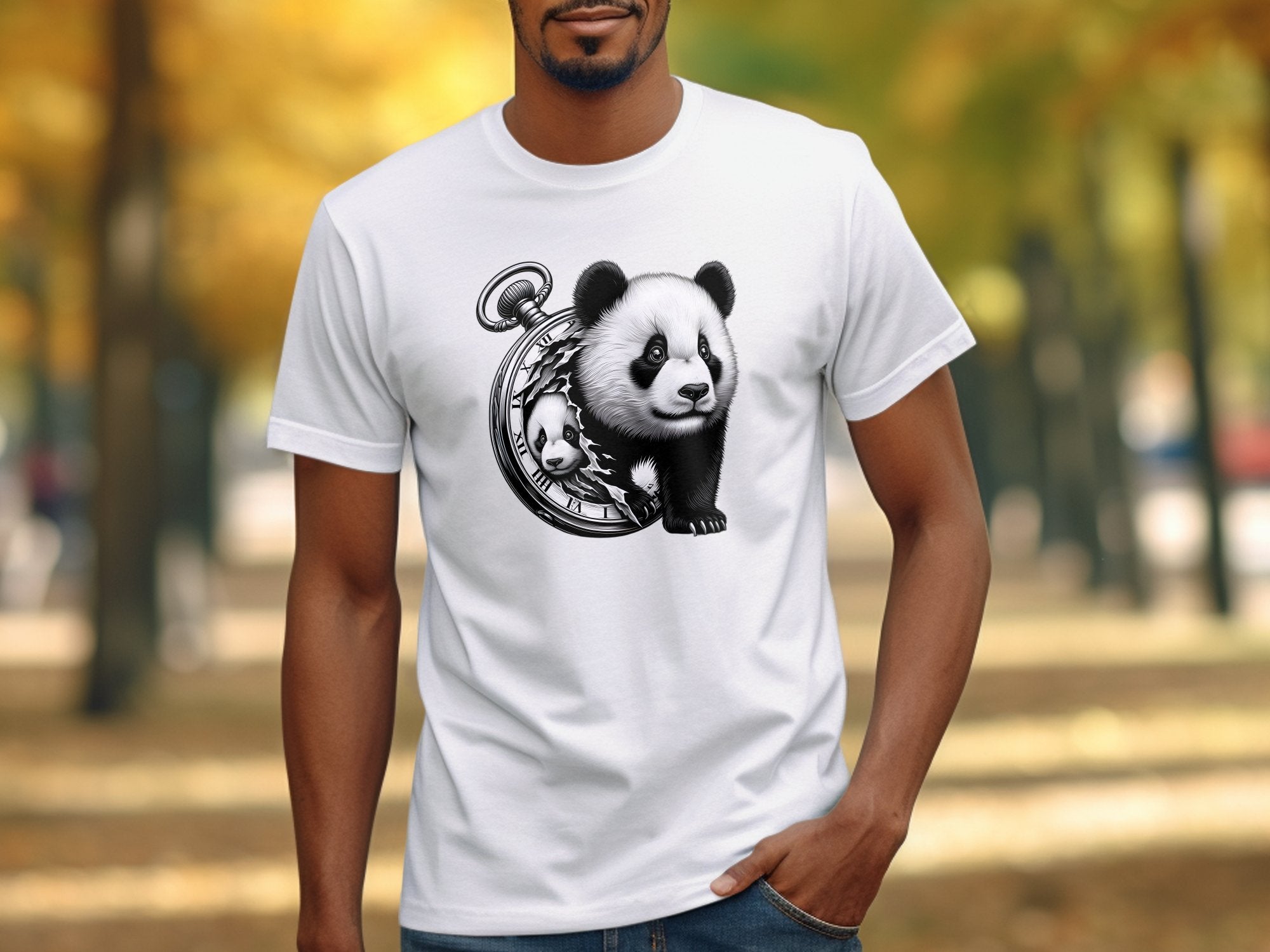 Panda - Coloured Gildan T-Shirt Realistic Animal Talisman Unisex Cute Tee Graphic Design