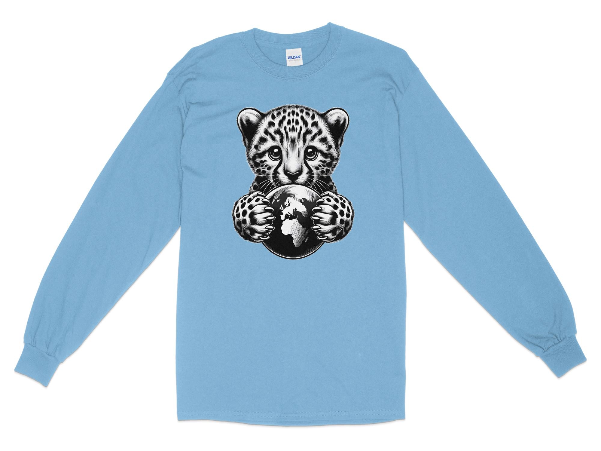 Cheetah World - Coloured Gildan Long Sleeve Realistic Animal Talisman Unisex Cute Tee Graphic Design