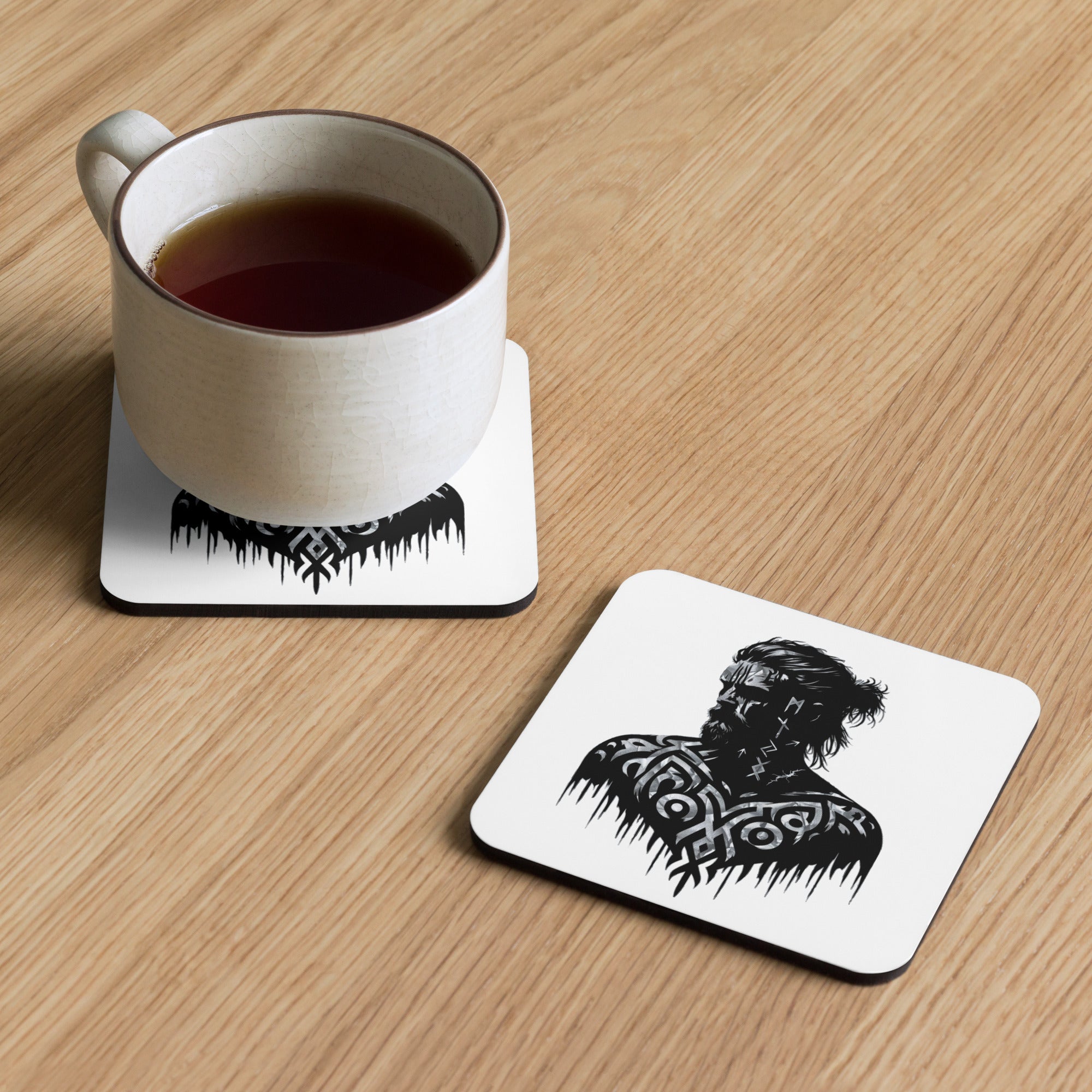 Viking Reflection - Cork-back coaster Valhalla Talisman Norse Design