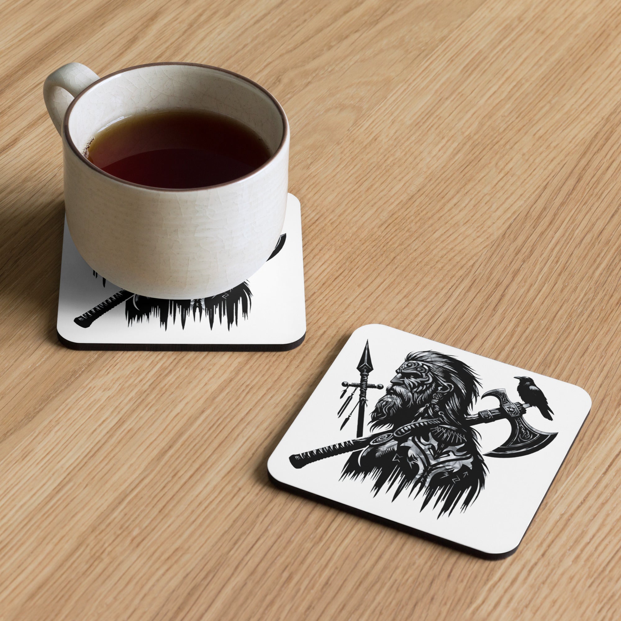 Viking Courage - Cork-back coaster Valhalla Talisman Norse Design