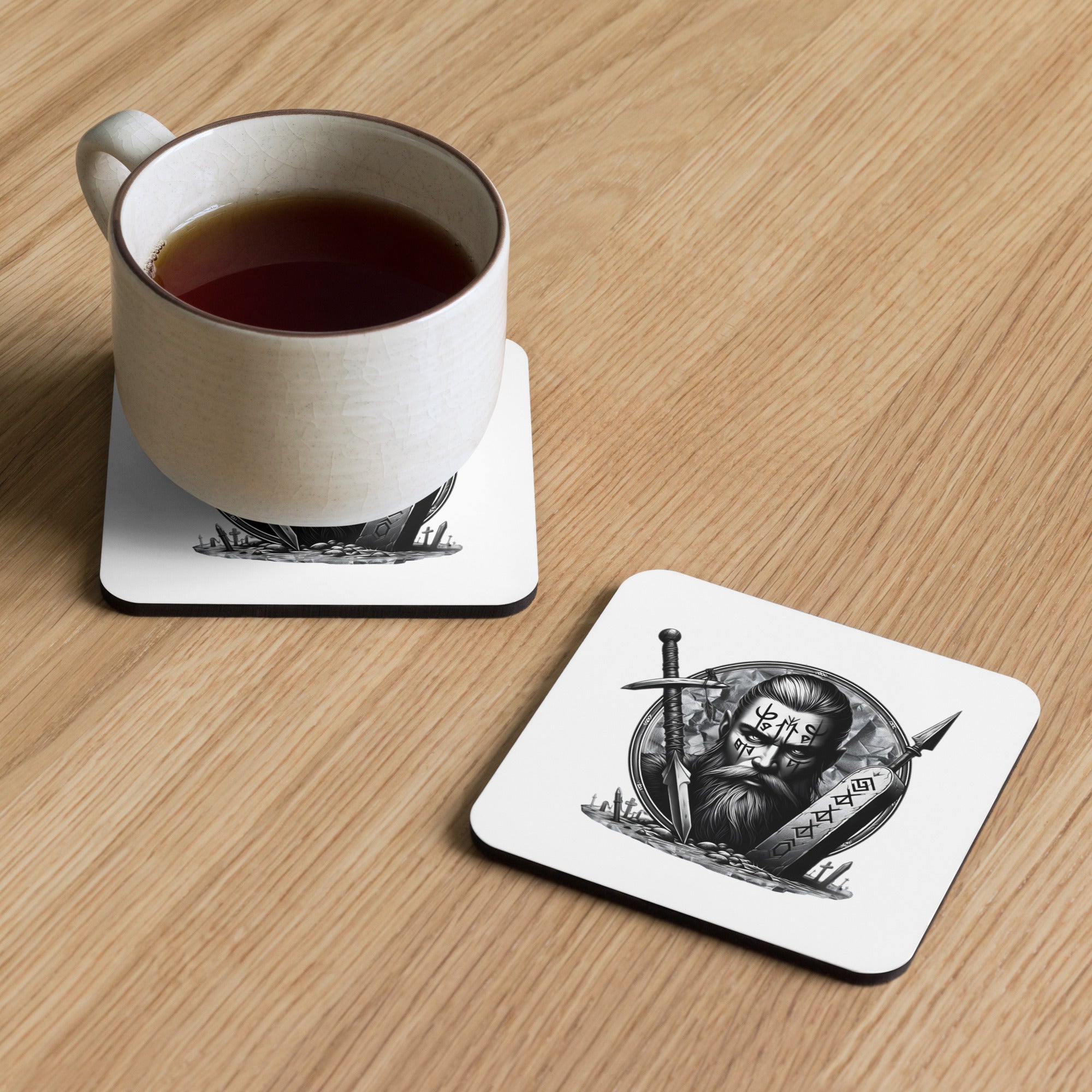 Viking Fortitude - Cork-back Coaster Valhalla Talisman Norse Design