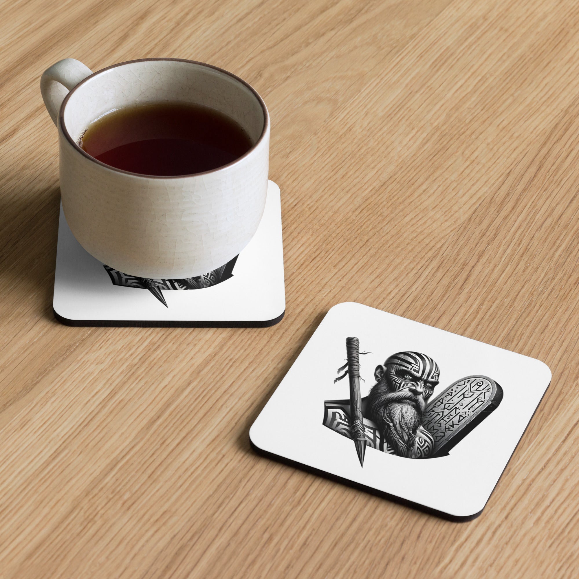 Viking Determination - Cork-back Coaster Valhalla Talisman Norse Design