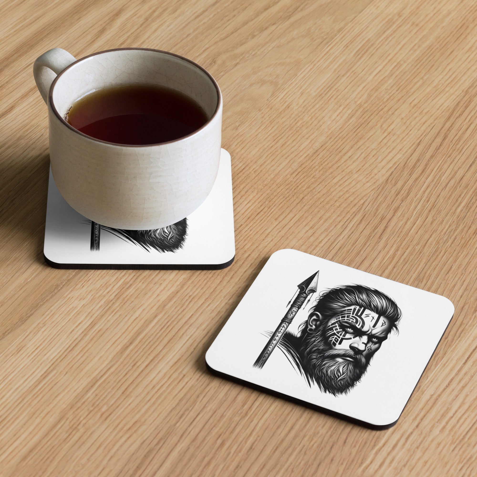 Viking Protector - Cork-back Coaster Valhalla Talisman Norse Design