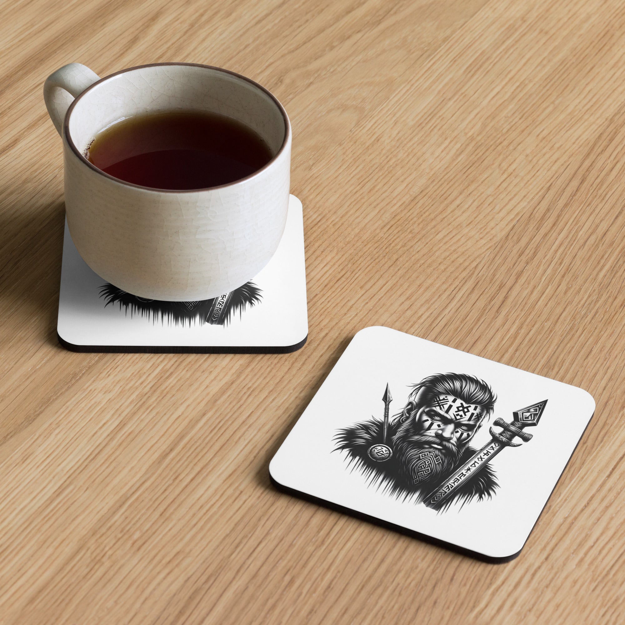 Viking Stoic - Cork-back Coaster Valhalla Talisman Norse Design