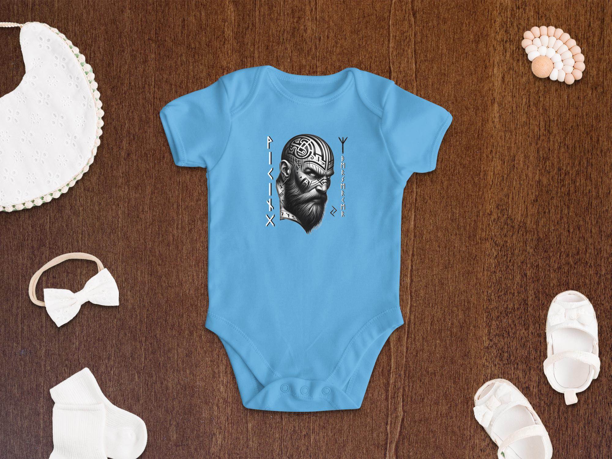 Viking Focus - Coloured Toddler Bodysuit Realistic Norse Talisman Unisex Valhalla Tee Graphic Design