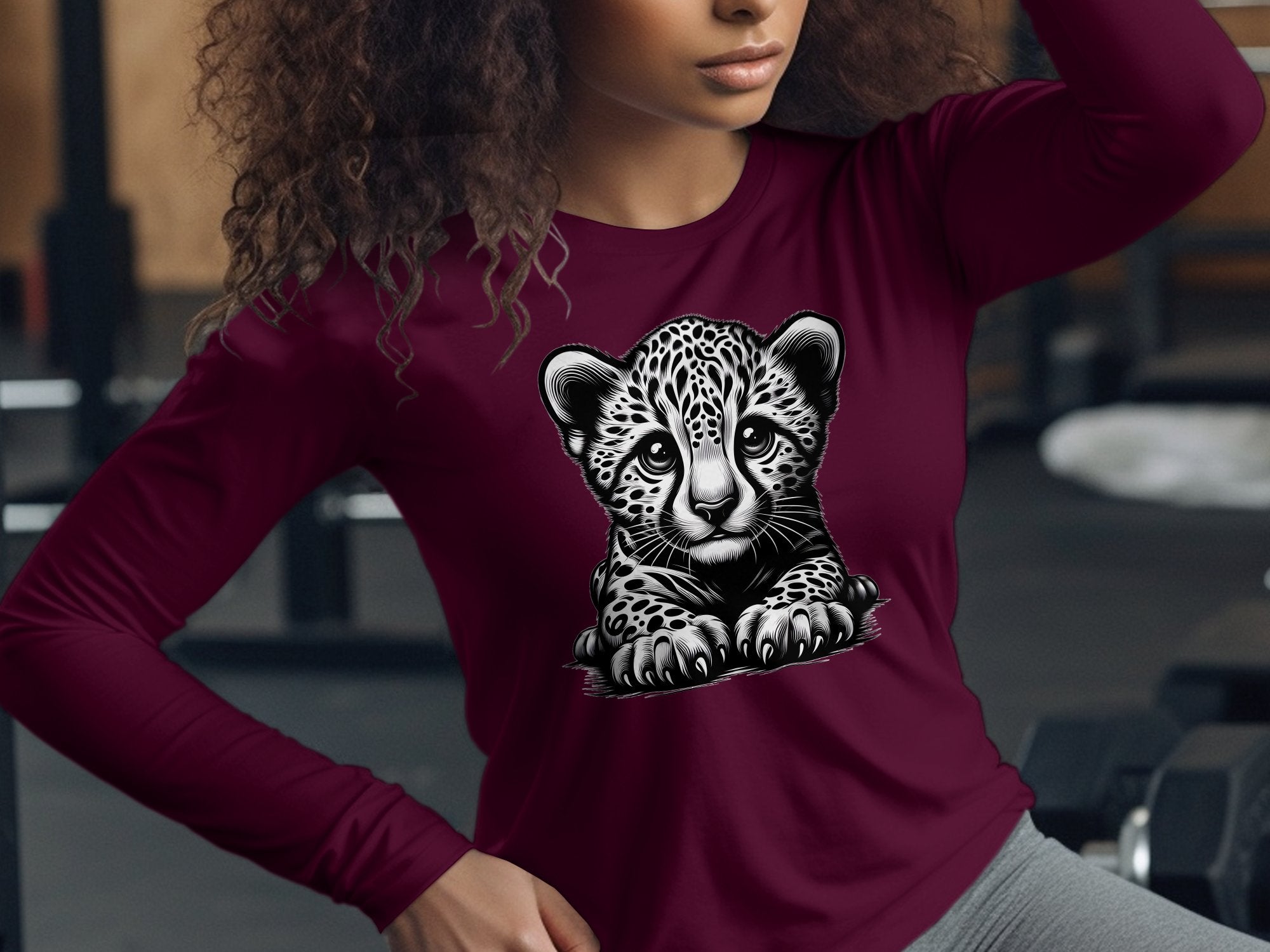 Cheetah World - Coloured Gildan Long Sleeve Realistic Animal Talisman Unisex Cute Tee Graphic Design