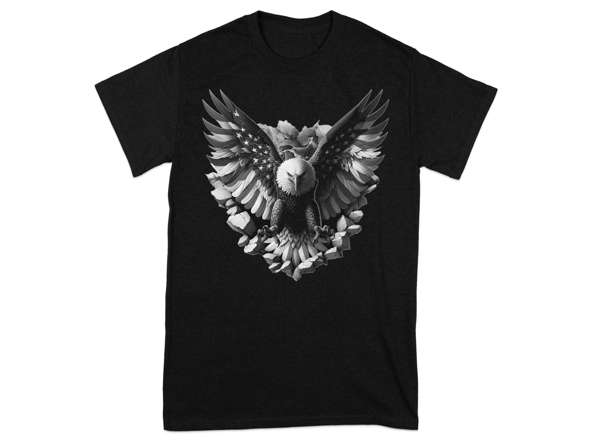 Eagle Patriot - Coloured Gildan T-Shirt Realistic Animal Talisman Unisex Tee Graphic Design