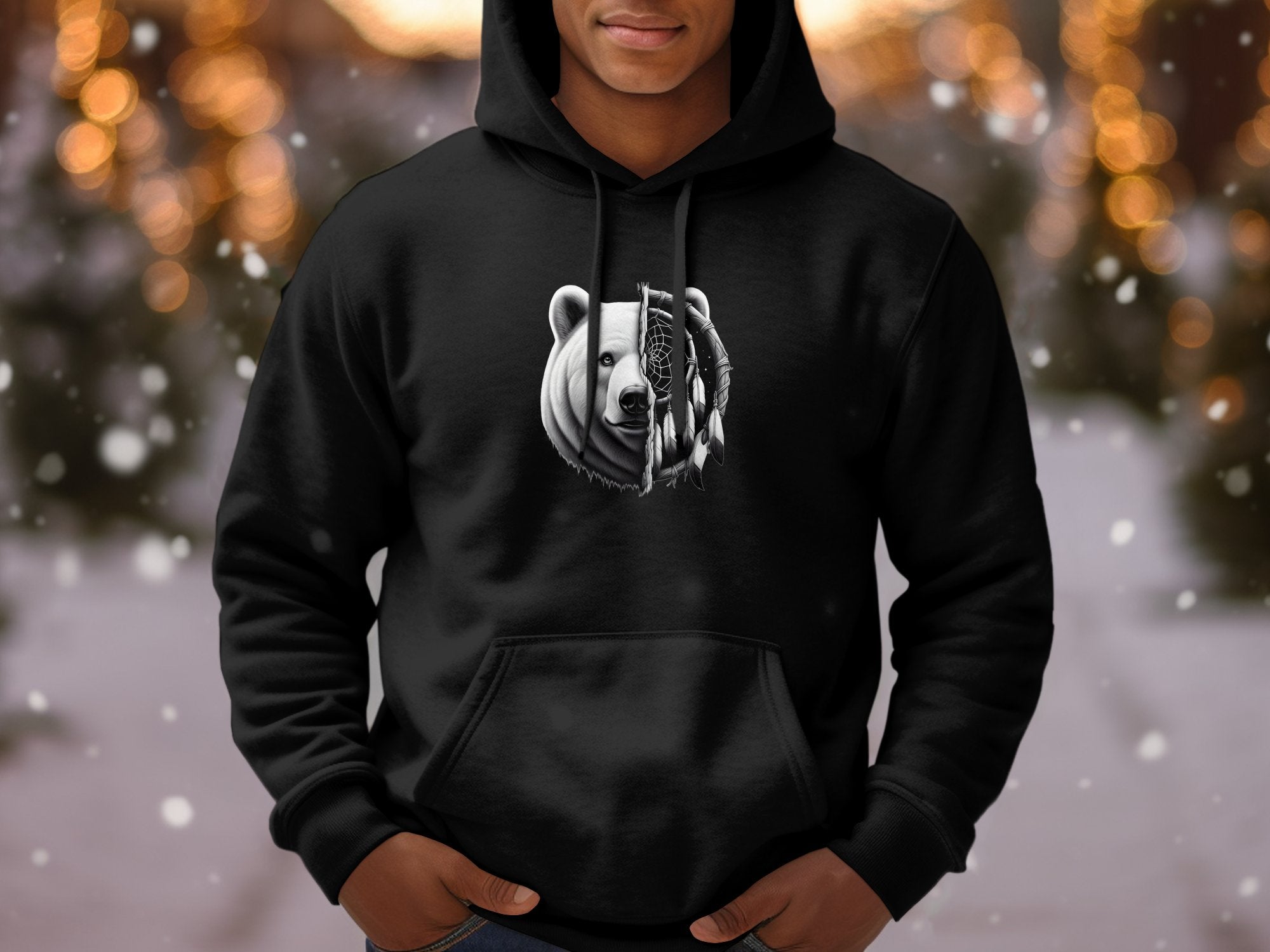 Dreamcatcher Bear - Coloured Gildan Hoodie Realistic Native American Talisman Unisex Mythology Tee Graphic Design