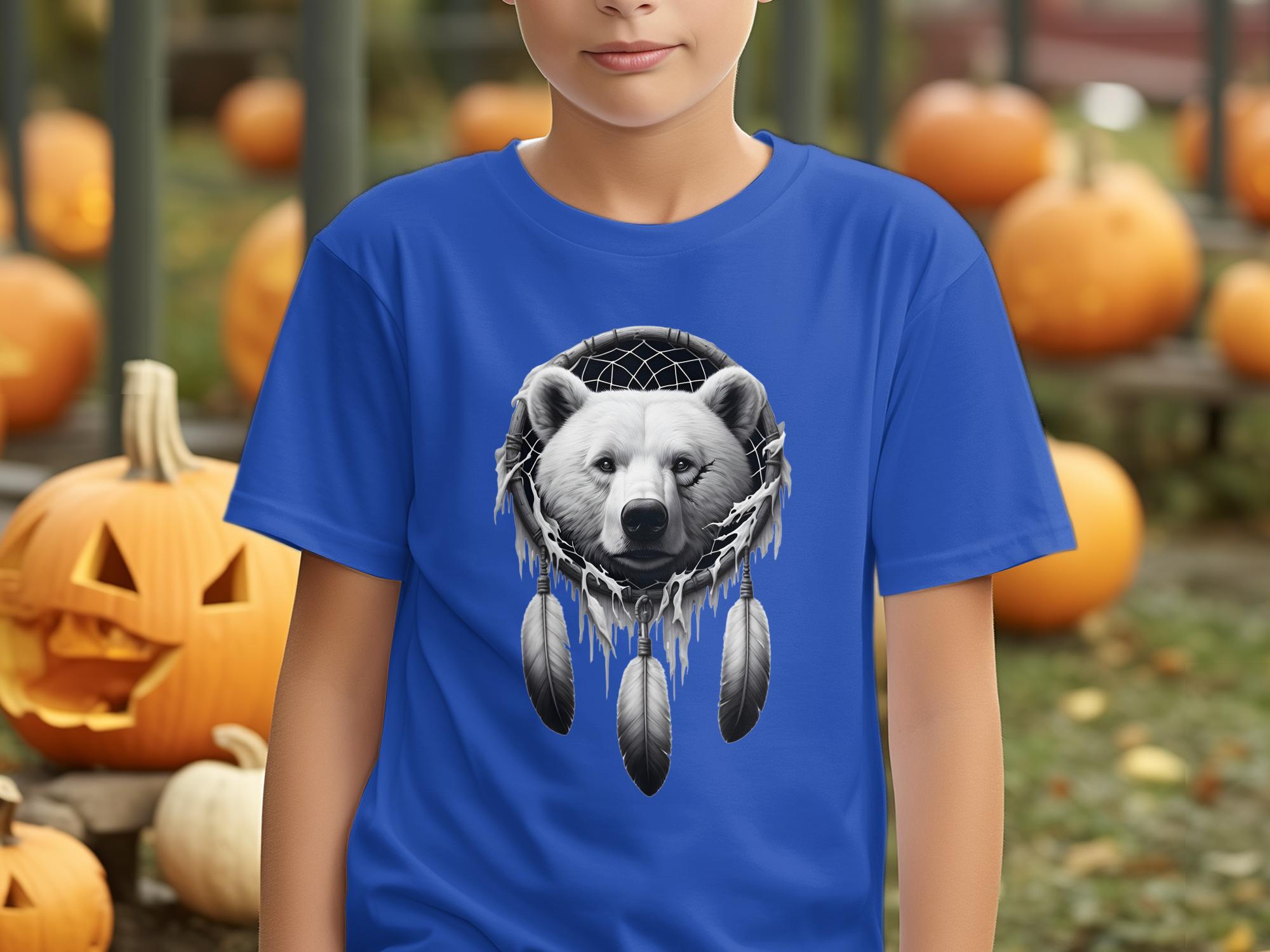 Dreamcatcher Bear - Coloured Gildan Kids T Shirt Realistic Native American Talisman Unisex Mythology Tee Graphic Design