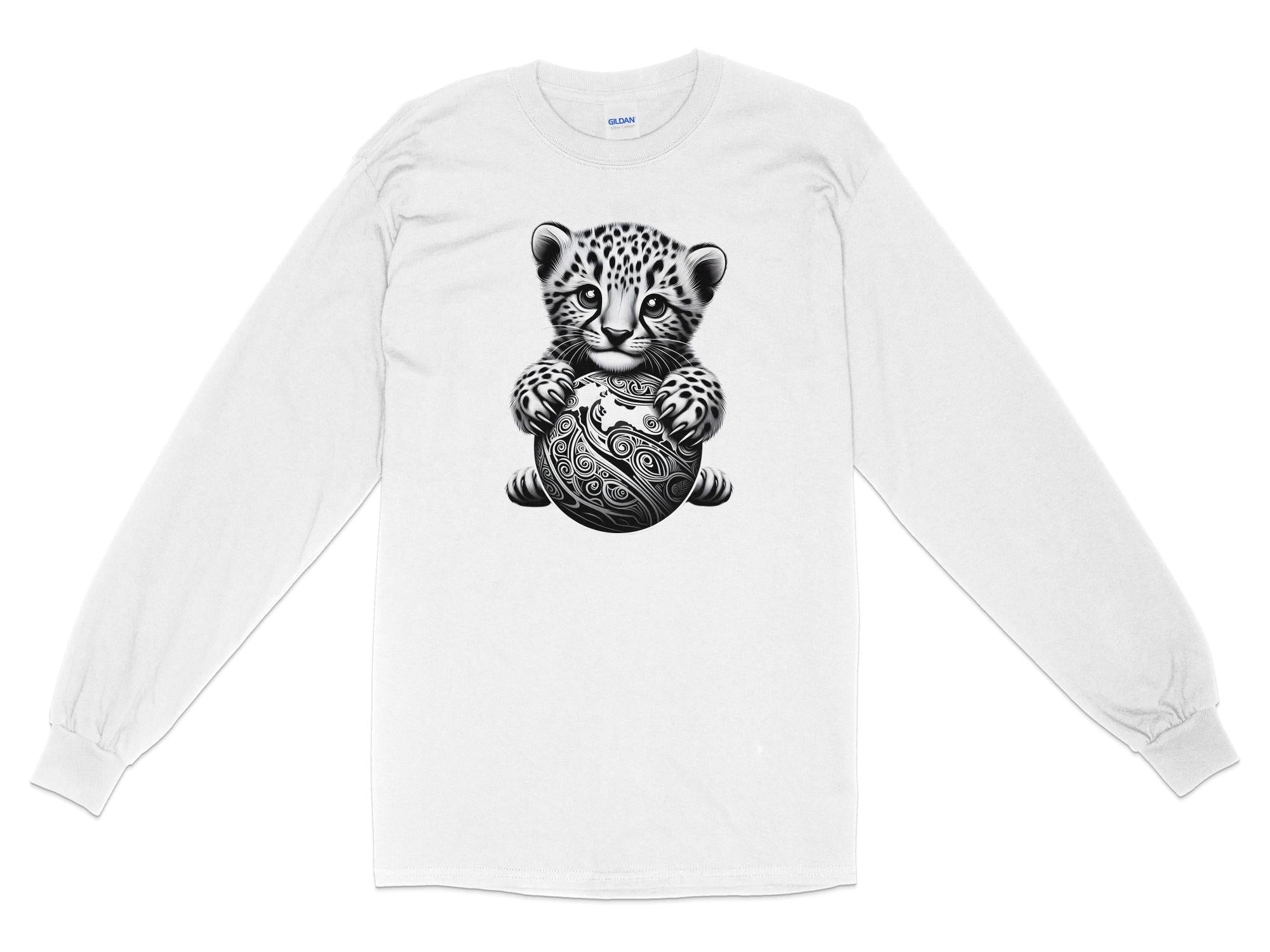 Cheetah World - Coloured Gildan Long Sleeve Realistic Animal Talisman Unisex Cute Tee Graphic Design