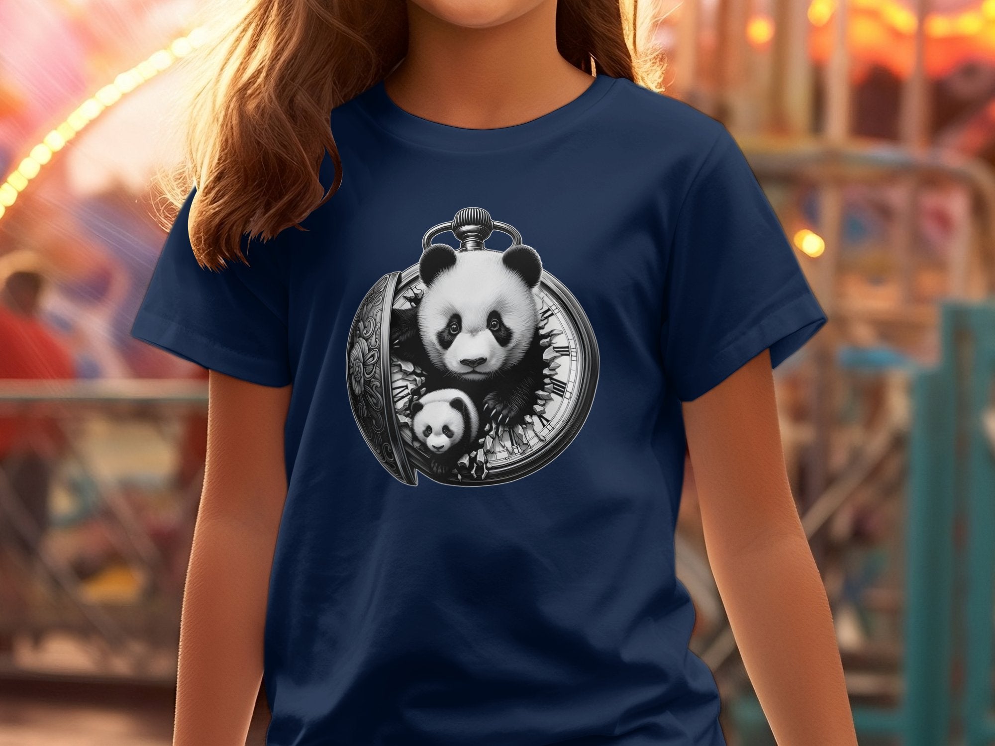 Panda - Coloured Kids T-Shirt Realistic Animal Talisman Unisex Cute Tee Graphic Design