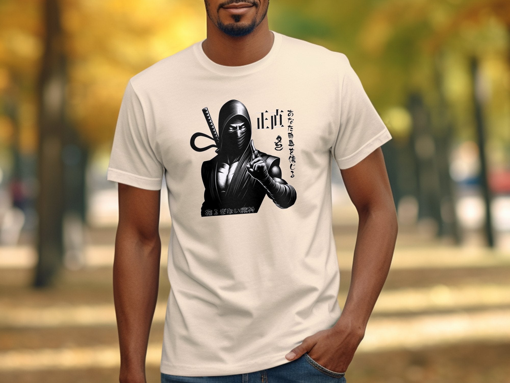 Samurai Ninja - Coloured Gildan T-Shirt Japanese Talisman Unisex Cultural Symbolic Graphic Design