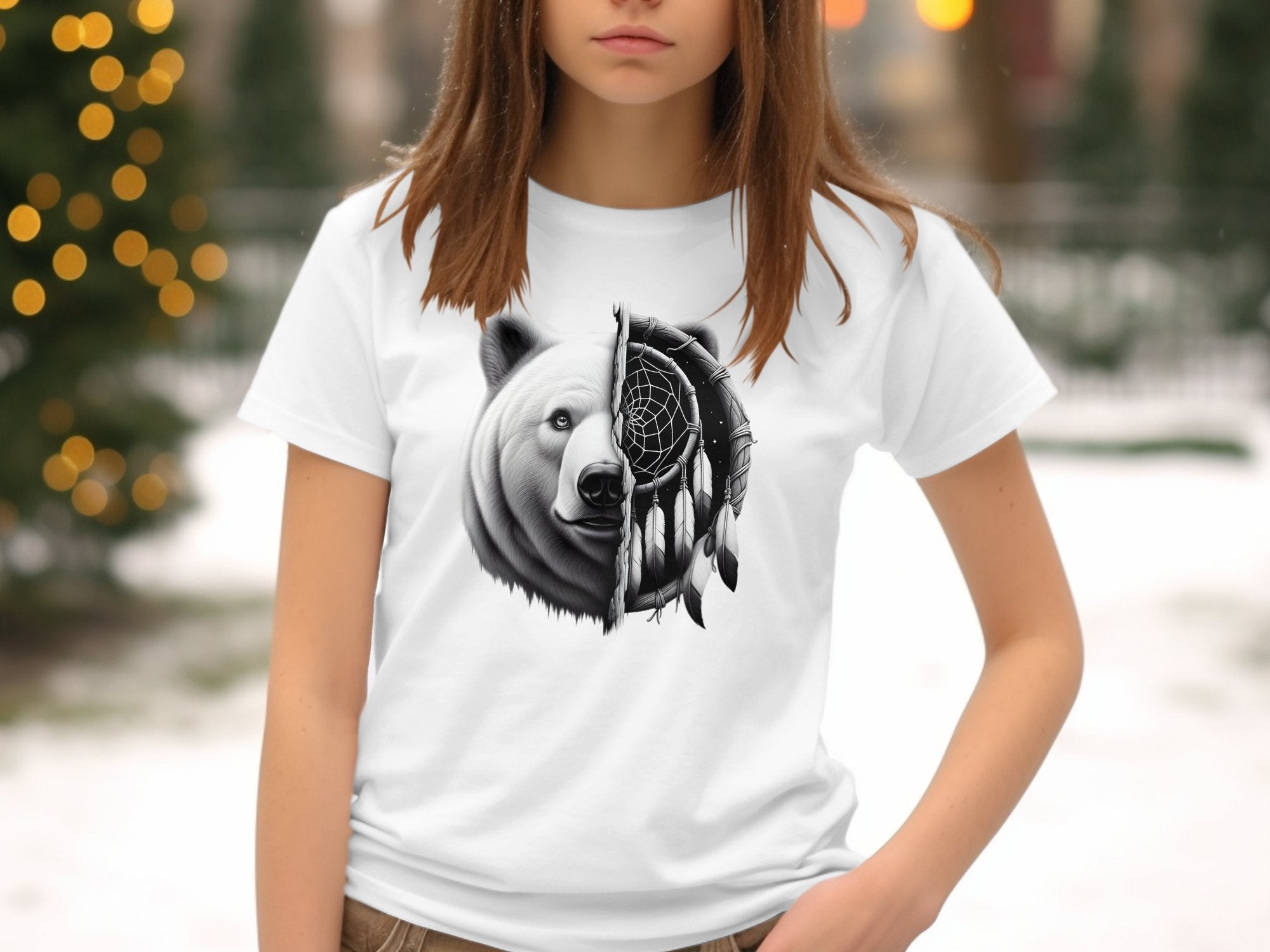 Dreamcatcher Bear - Coloured Gildan Kids T Shirt Realistic Native American Talisman Unisex Mythology Tee Graphic Design