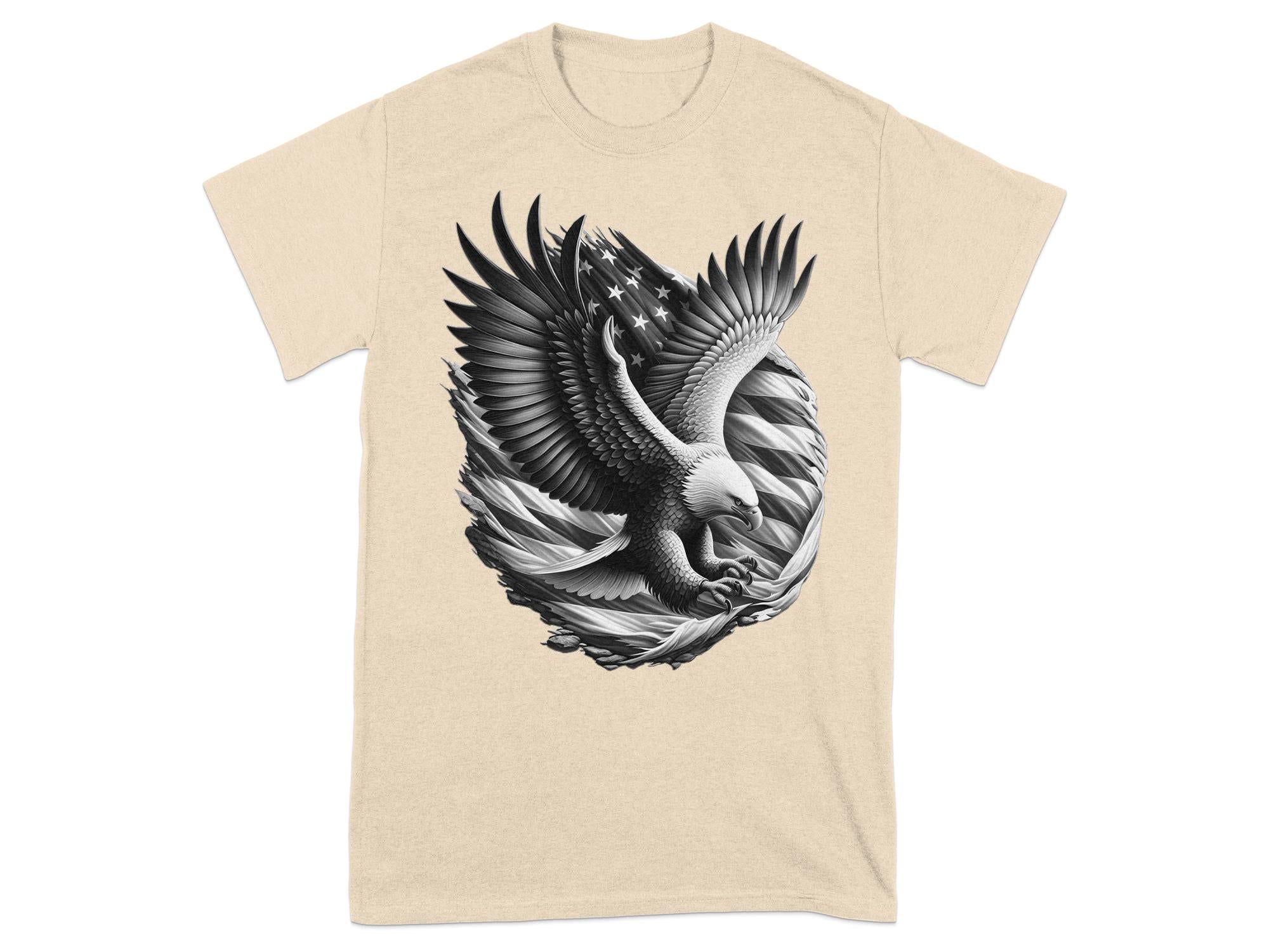 Eagle Patriot - Coloured Gildan T-Shirt Realistic Animal Talisman Unisex Tee Graphic Design