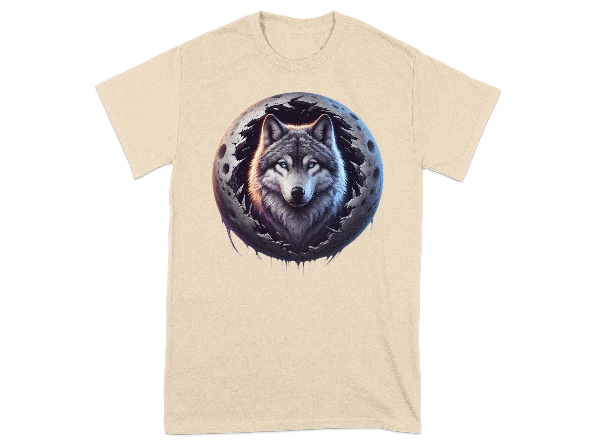 Moon Wolf - T-Shirt Realistic Full Colour Animal Talisman Unisex Mythology Tee Gildan Graphic Design