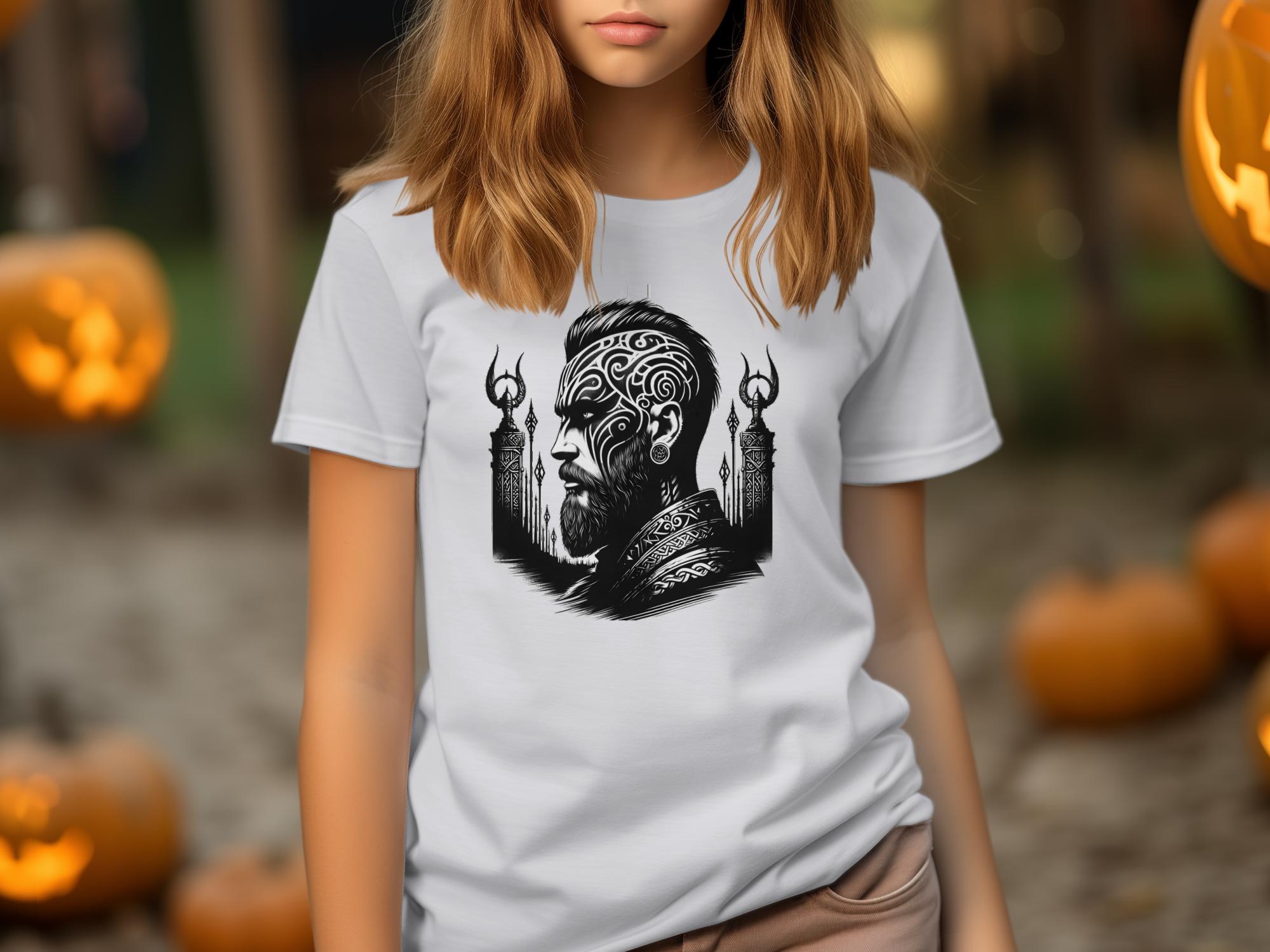 Viking Spirit - Coloured Gildan Kids T-Shirt Realistic Norse Talisman Unisex Valhalla Tee Graphic Design