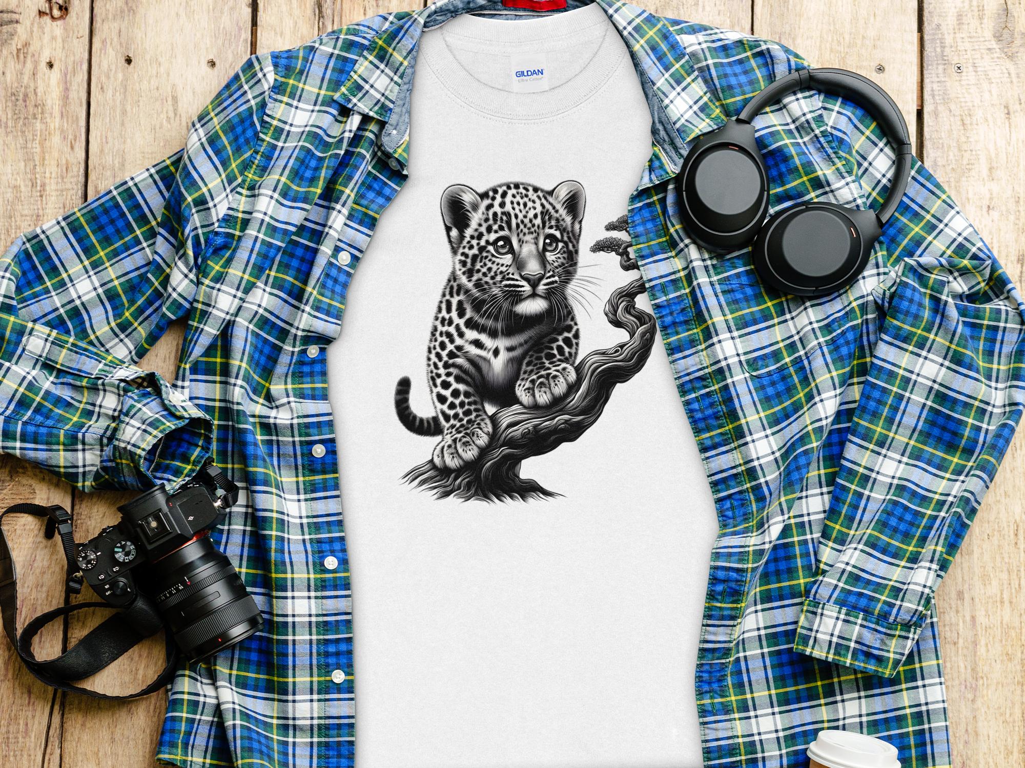 Leopard Bonsai - Coloured Gildan Long Sleeve Realistic Animal Talisman Unisex Cute Tee Graphic Design