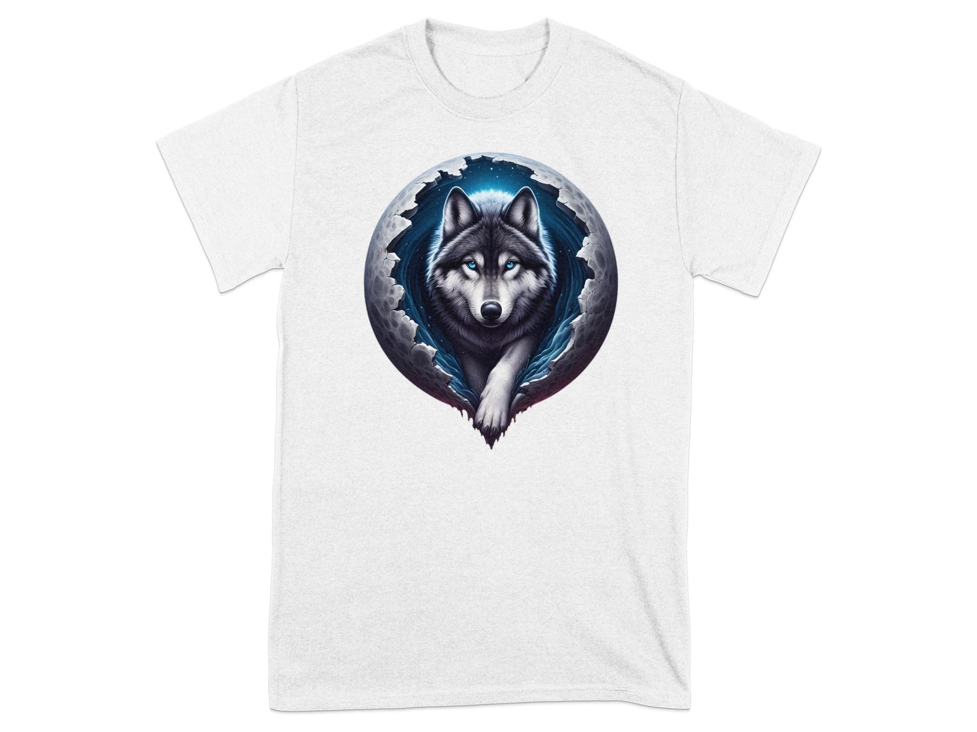 Moon Wolf - T-Shirt Realistic Full Colour Animal Talisman Unisex Mythology Tee Gildan Graphic Design