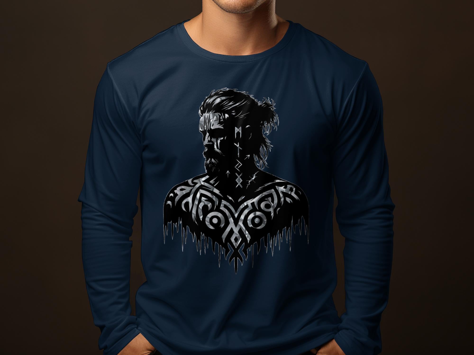 Viking Reflection - Coloured Gildan Long Sleeve  Norse Talisman Men Women Unisex Valhalla Tee