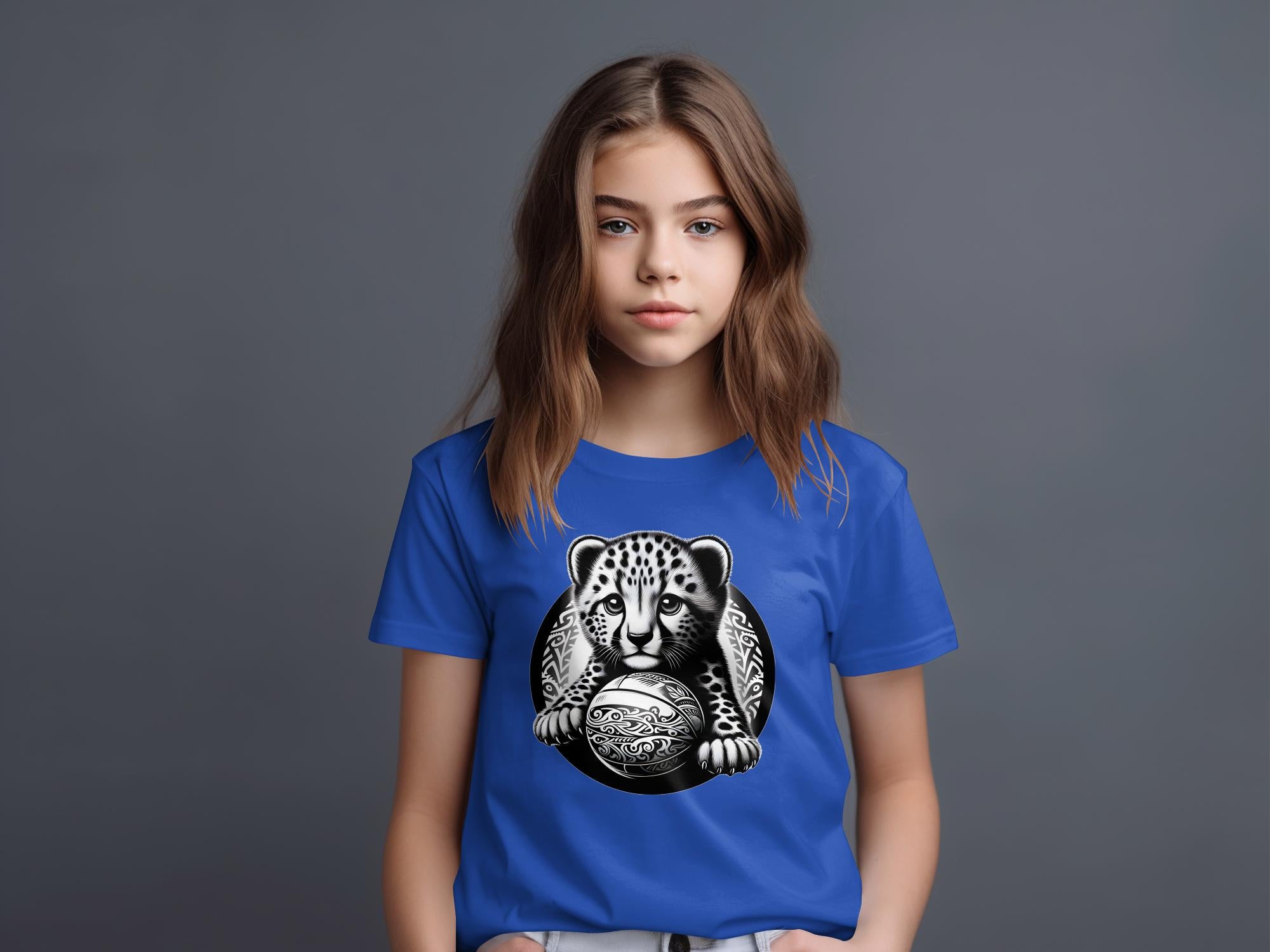 Cheetah World - Coloured Gildan Kids T-Shirt Realistic Animal Talisman Unisex Cute Tee Graphic Design