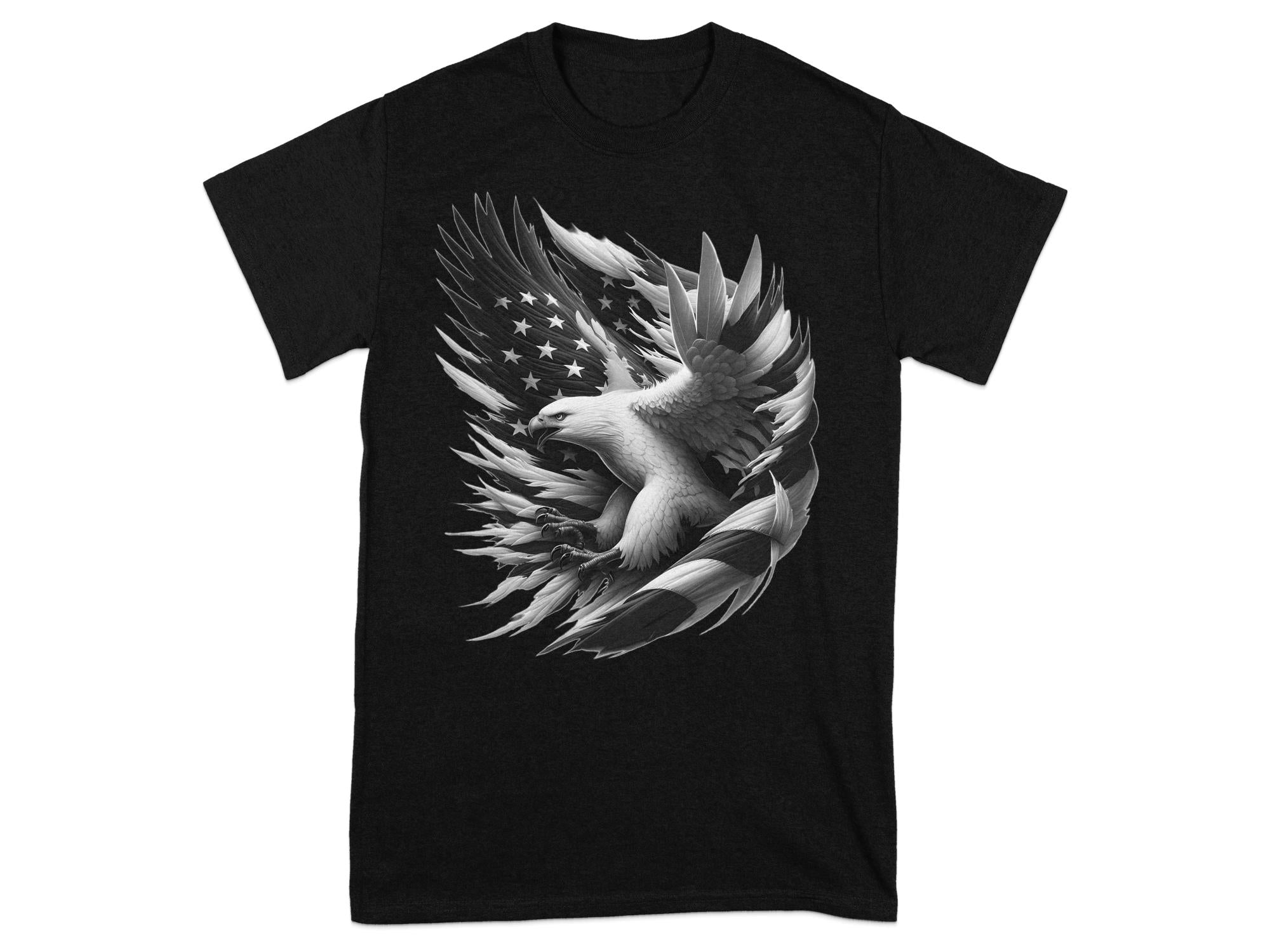 Eagle Patriot - Coloured Gildan T-Shirt Realistic Animal Talisman Unisex Tee Graphic Design