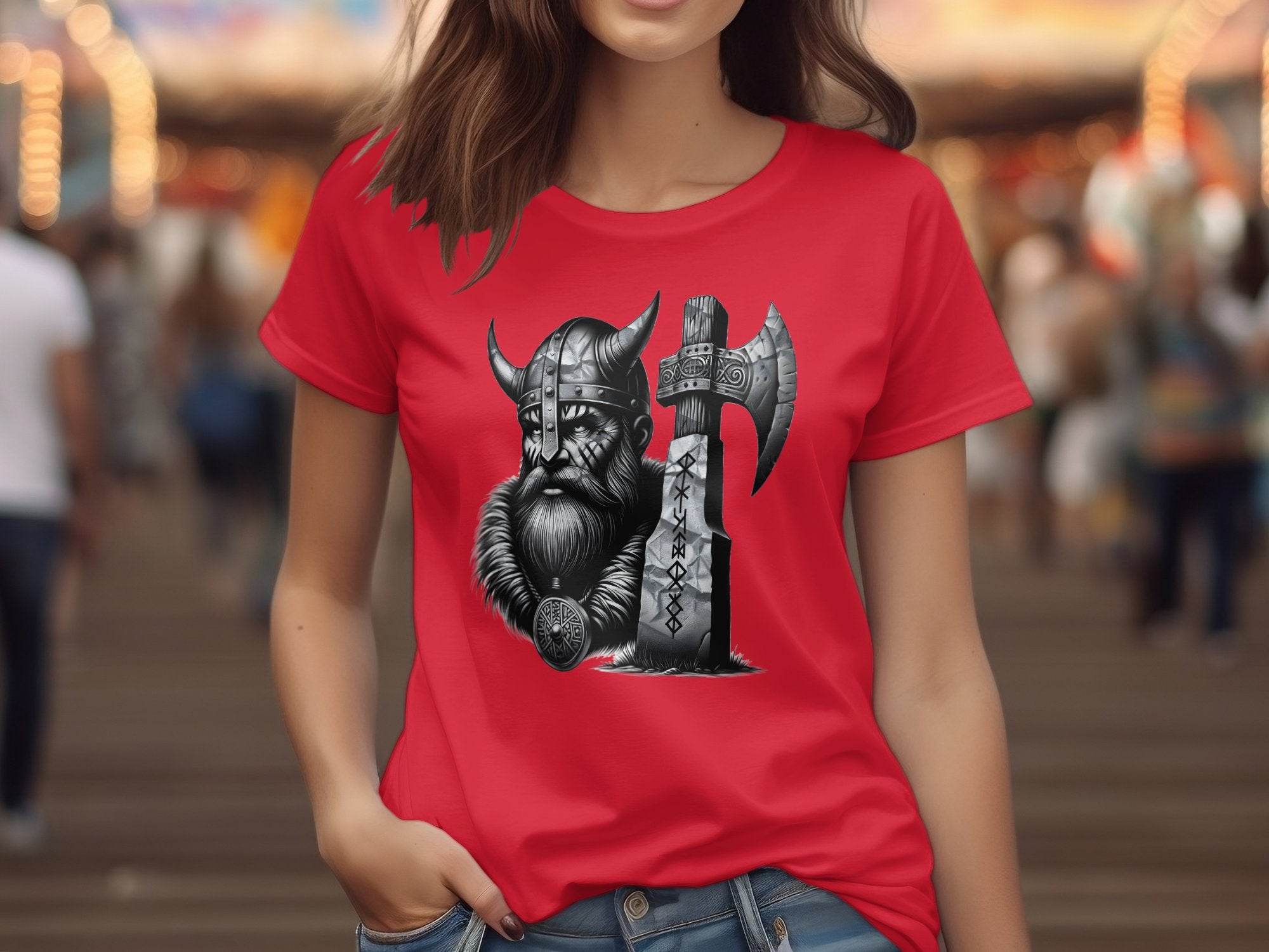 Viking Mettle - Coloured Gildan T Shirt Realistic Norse Talisman Men Women Unisex Valhalla Tee Graphic Design