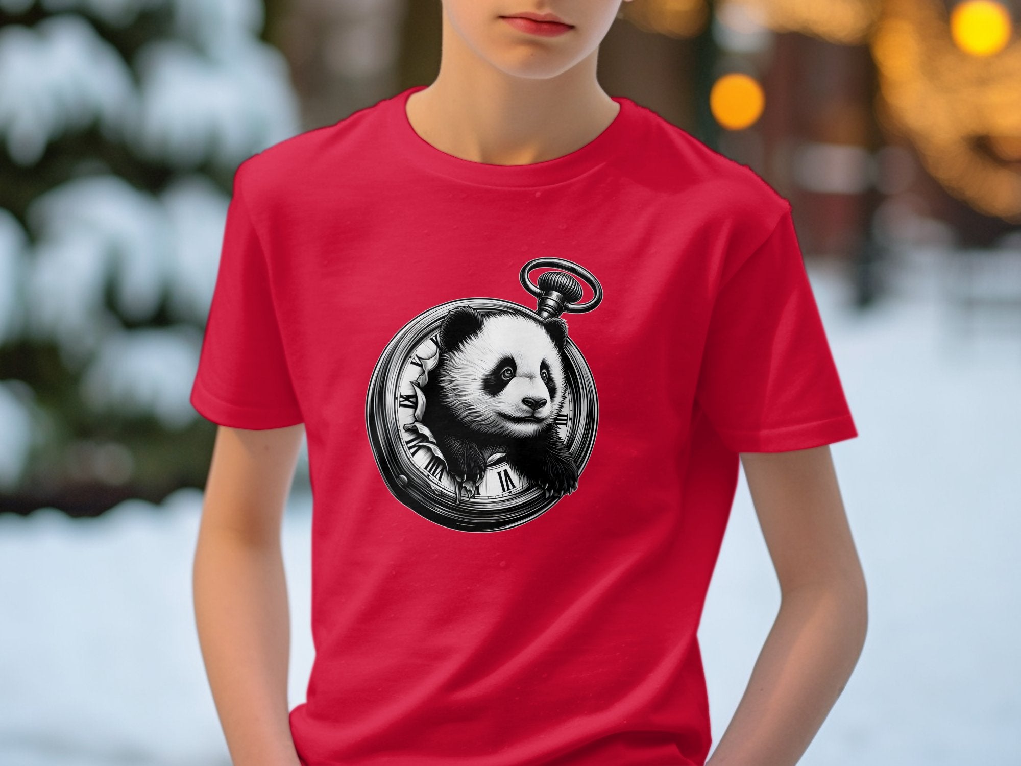 Panda - Coloured Kids T-Shirt Realistic Animal Talisman Unisex Cute Tee Graphic Design