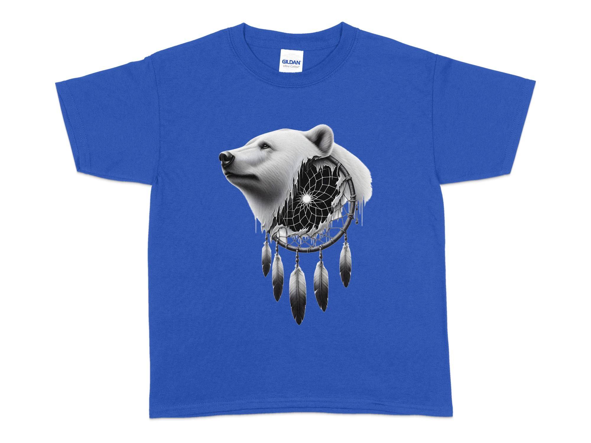 Dreamcatcher Bear - Coloured Gildan Kids T Shirt Realistic Native American Talisman Unisex Mythology Tee Graphic Design