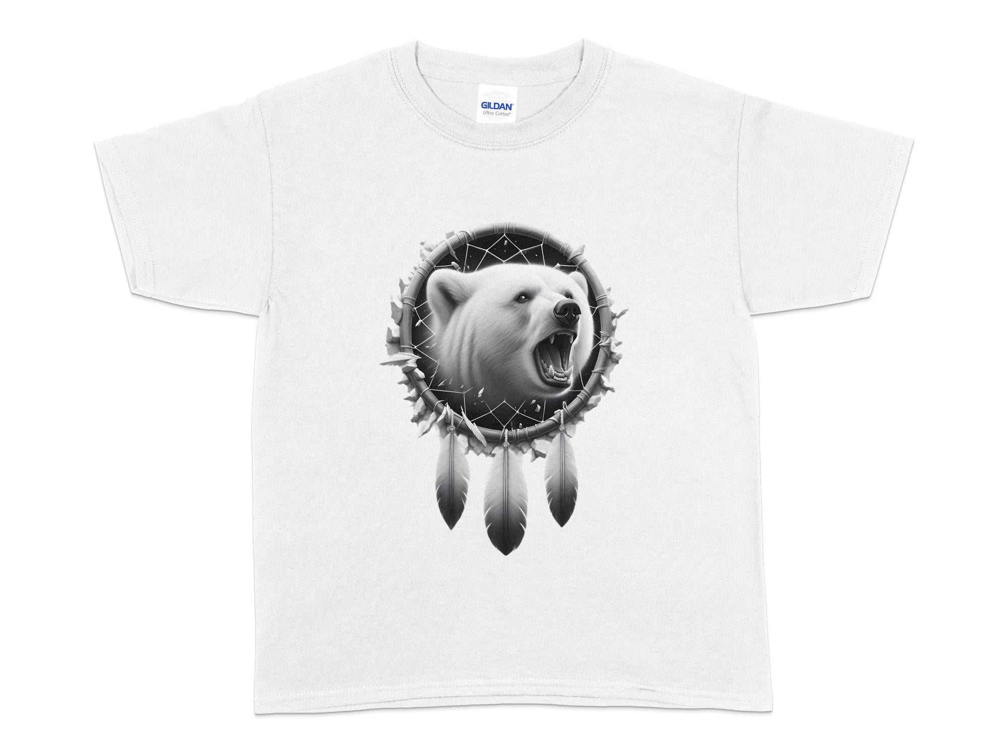 Dreamcatcher Bear - Coloured Gildan Kids T Shirt Realistic Native American Talisman Unisex Mythology Tee Graphic Design