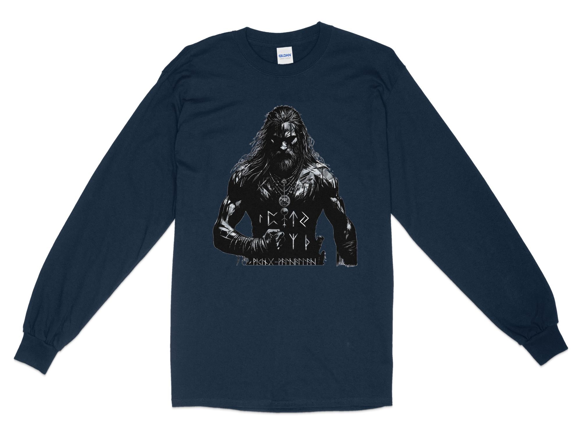 Viking Conviction - Coloured Gildan Long Sleeve Norse Talisman Men Women Unisex Valhalla Tee