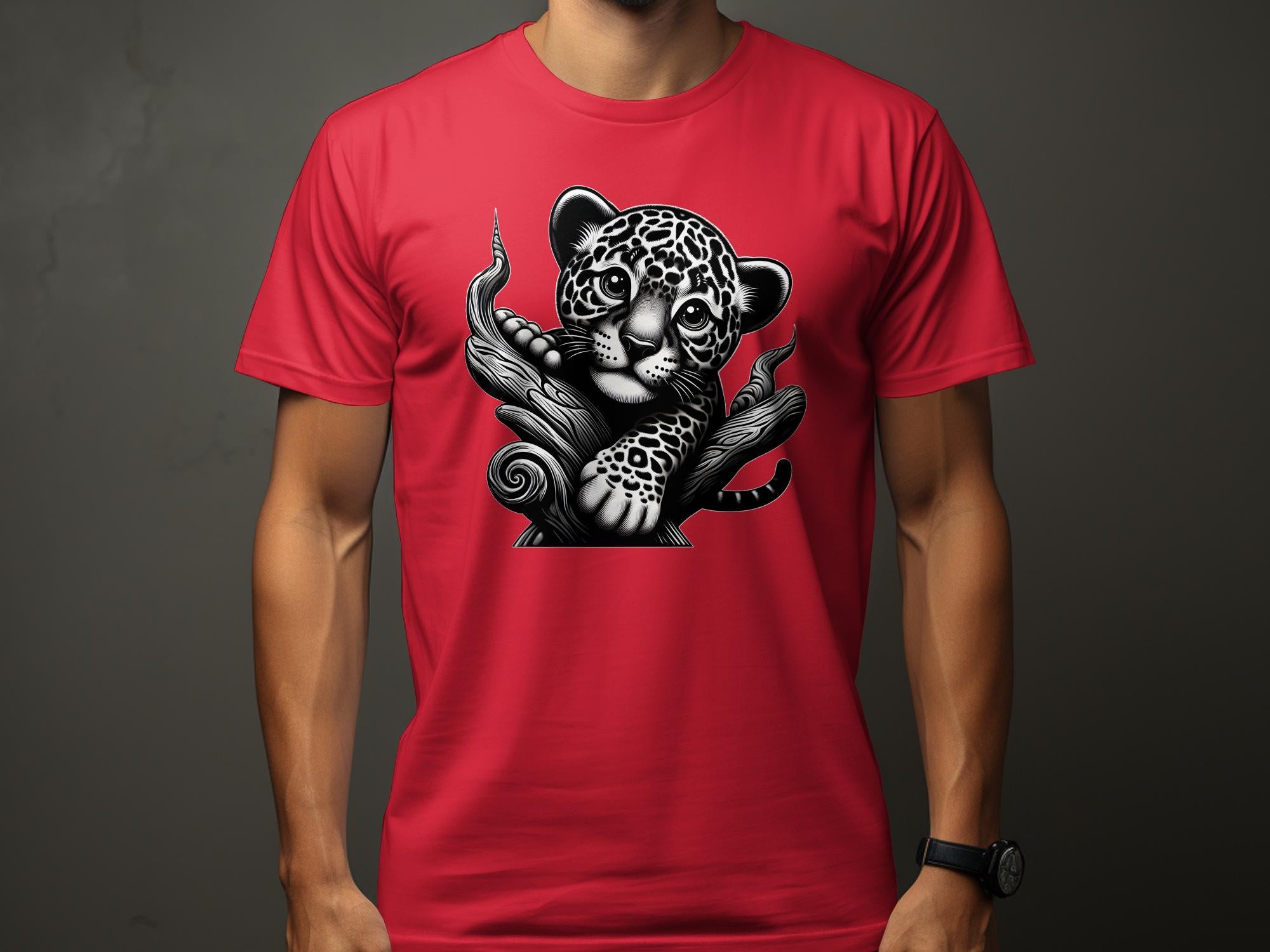 Leopard Bonsai - Coloured Gildan T-Shirt Realistic Animal Talisman Unisex Cute Tee Graphic Design