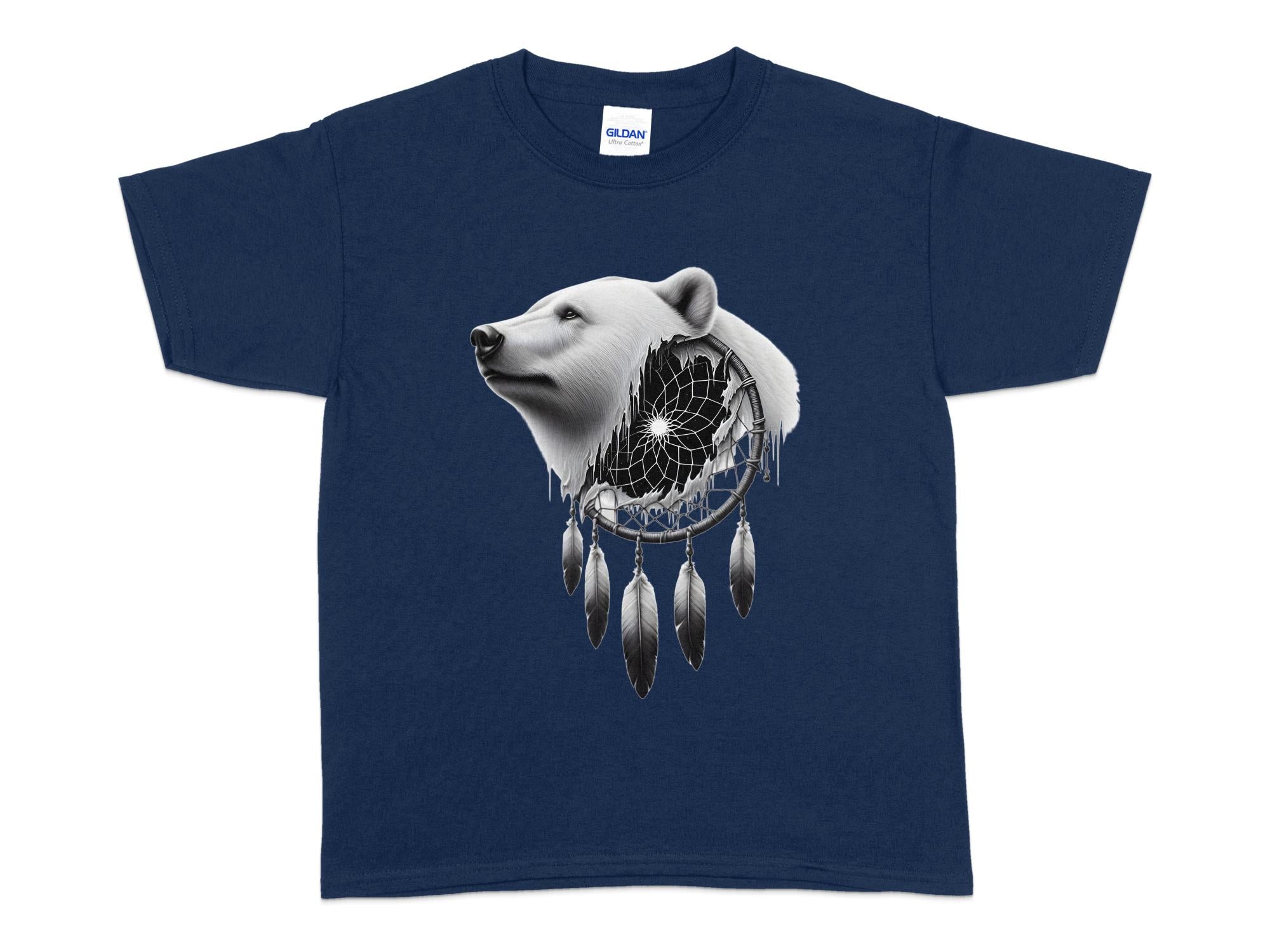 Dreamcatcher Bear - Coloured Gildan Kids T Shirt Realistic Native American Talisman Unisex Mythology Tee Graphic Design